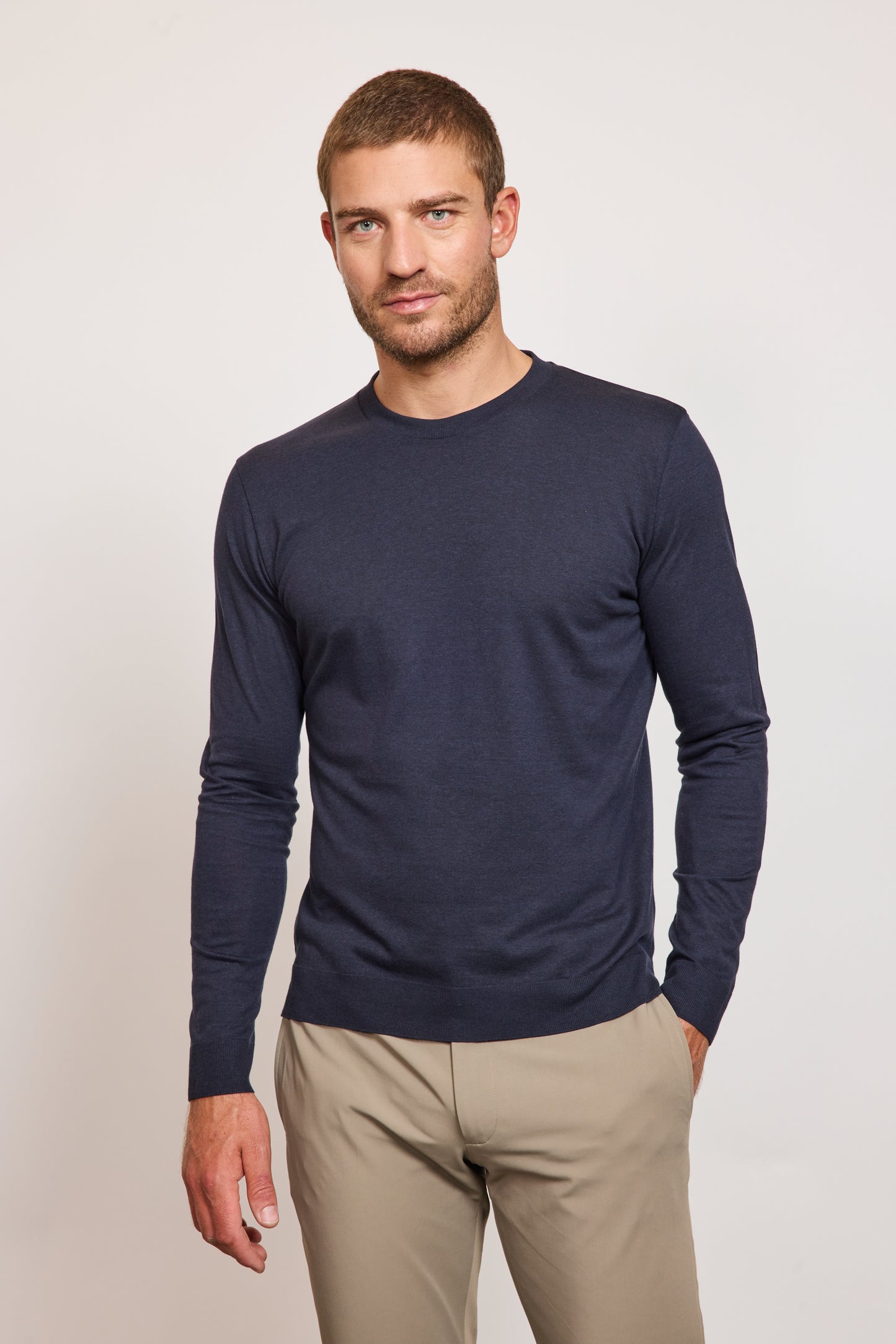 PULL EN LYOCELL ET COTON MARINE