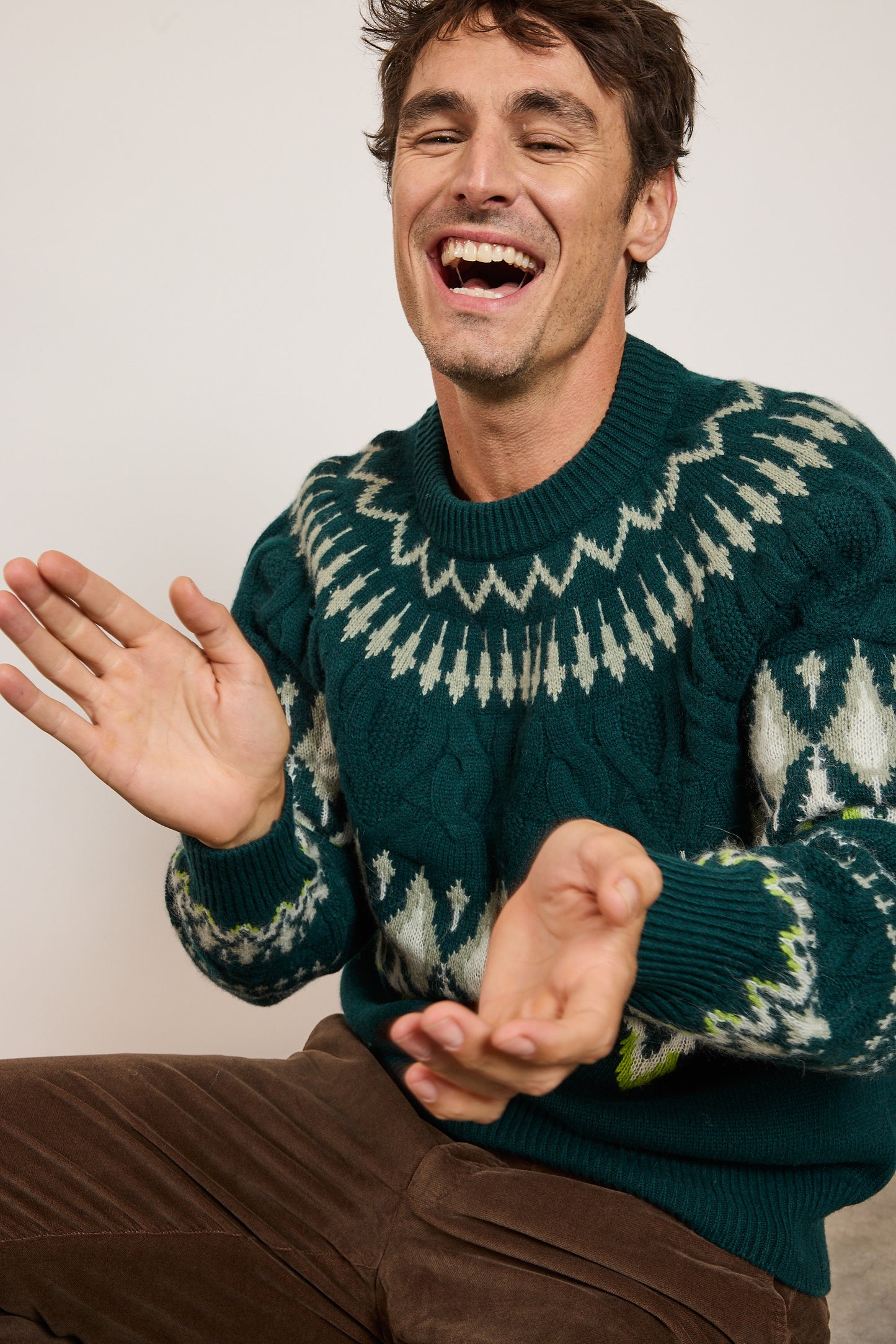 JACQUARD SWEATER GREEN