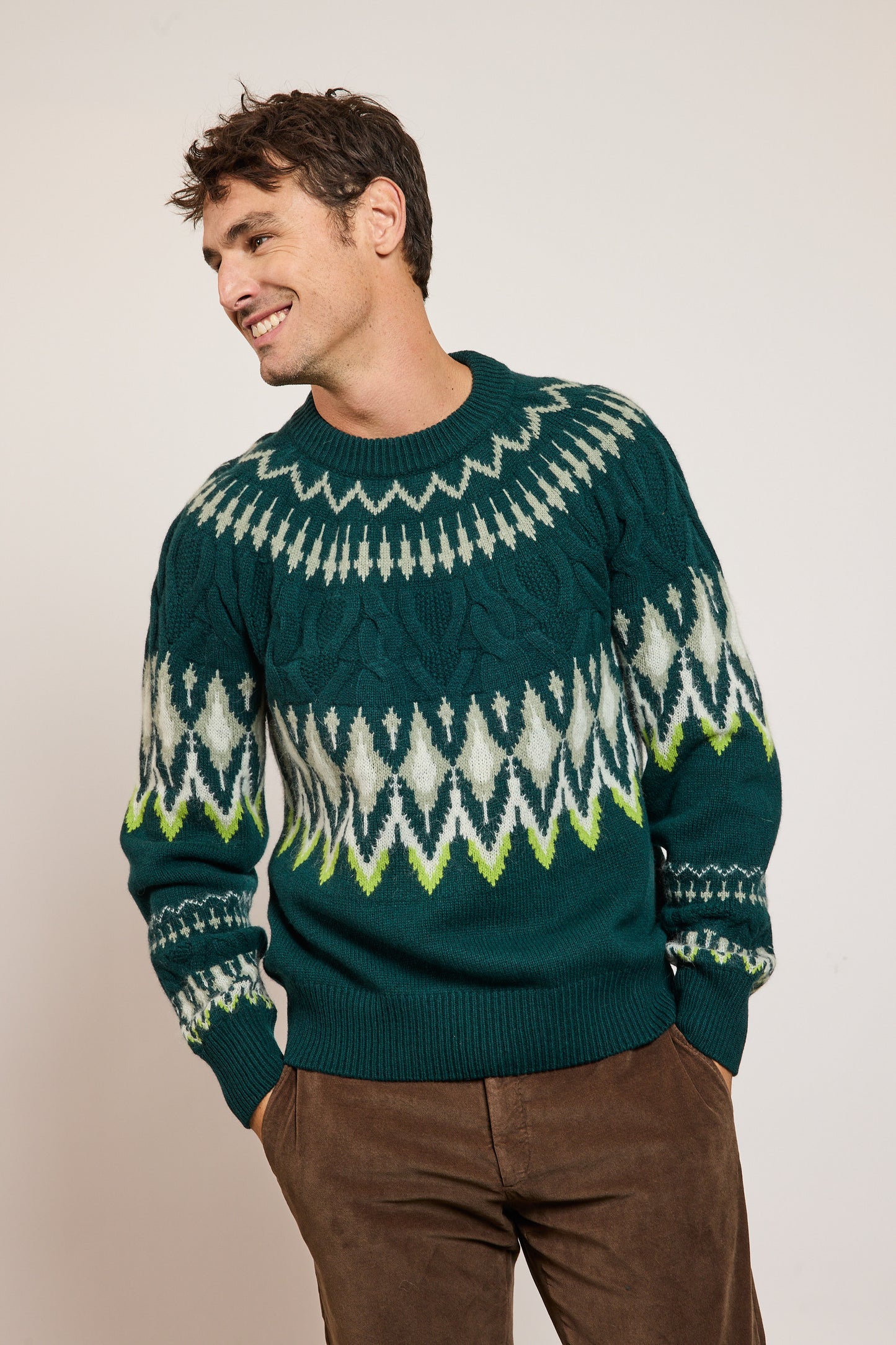 JACQUARD SWEATER GREEN