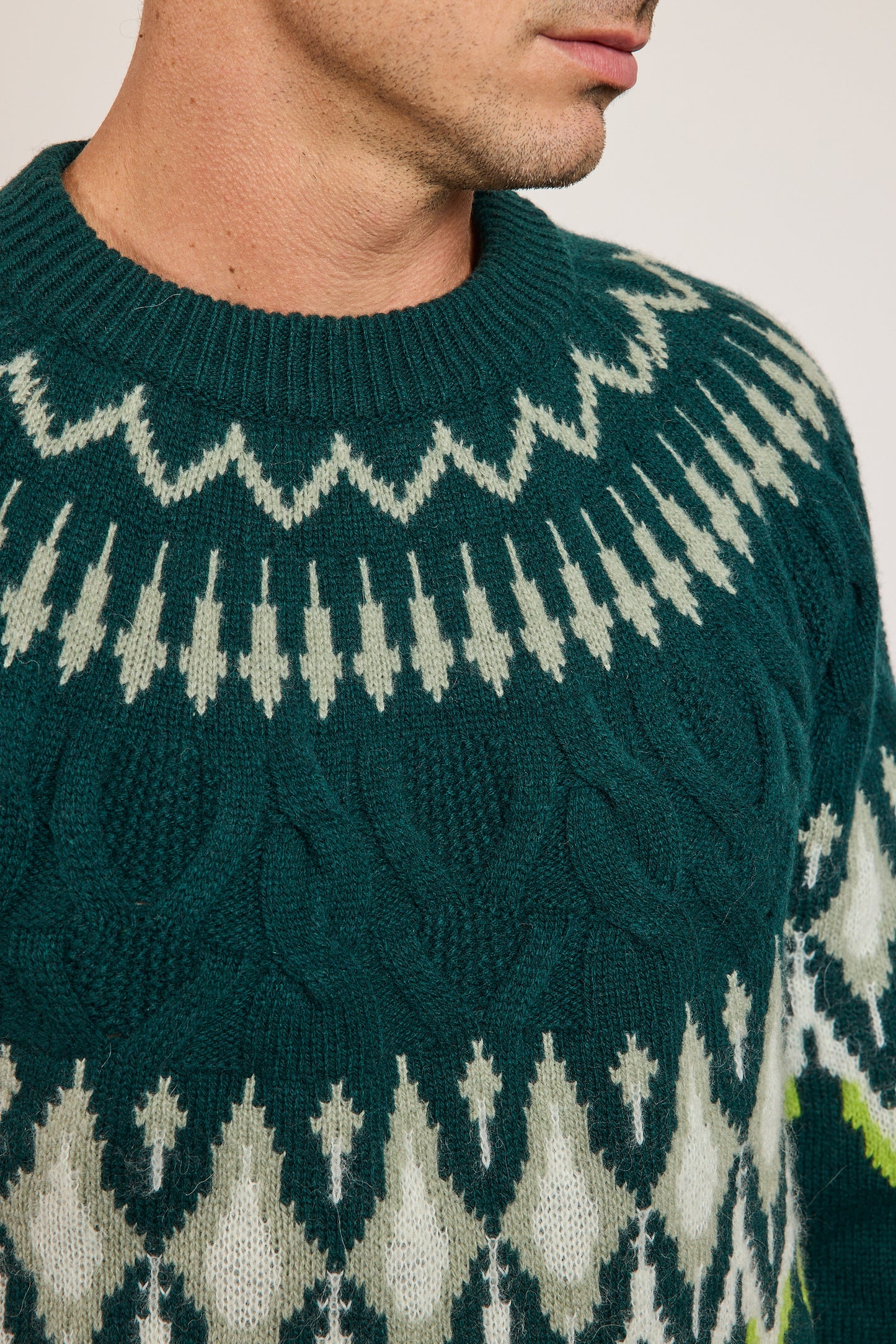 JACQUARD SWEATER GREEN