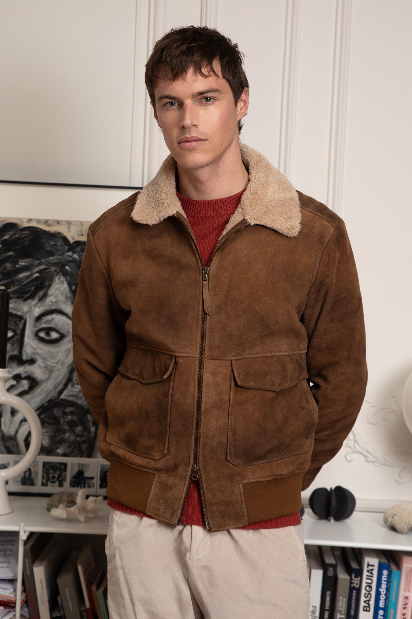 ECO FUR SUEDE JACKET CAMEL