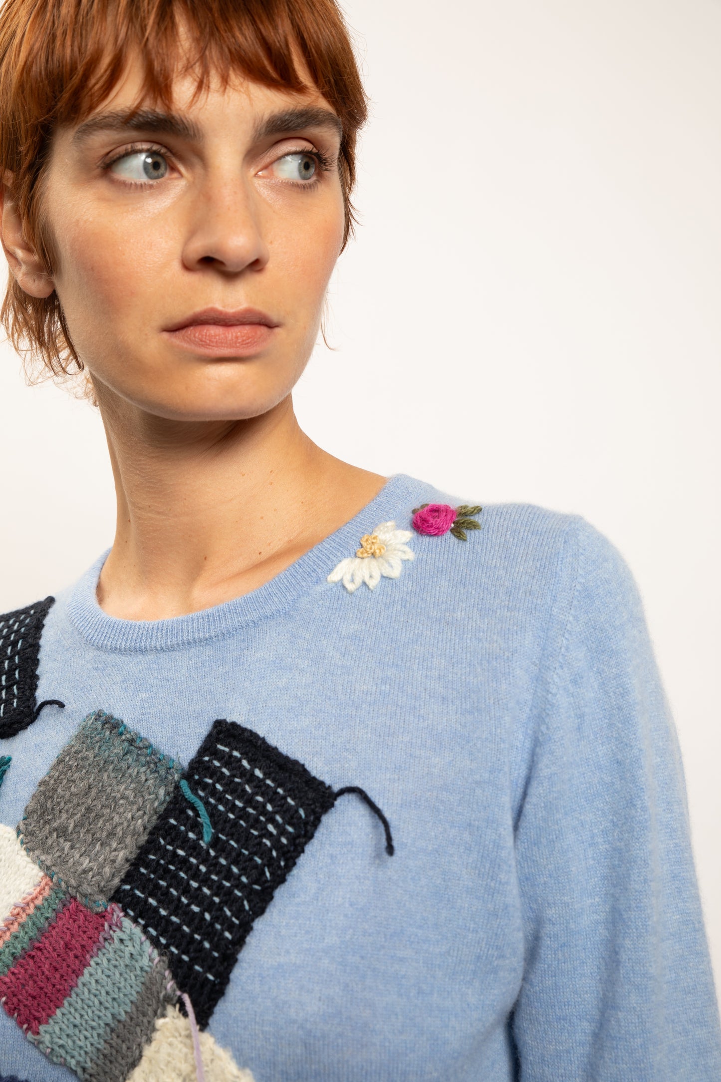 WOOL CASHMERE SWEATER BLUE