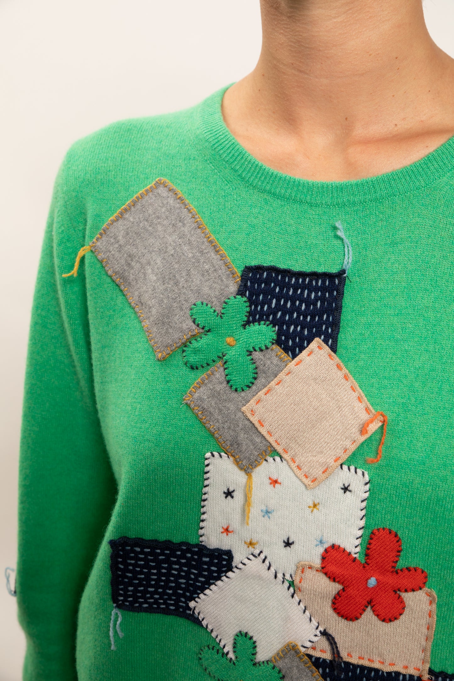 WOOL CASHMERE SWEATER GREEN