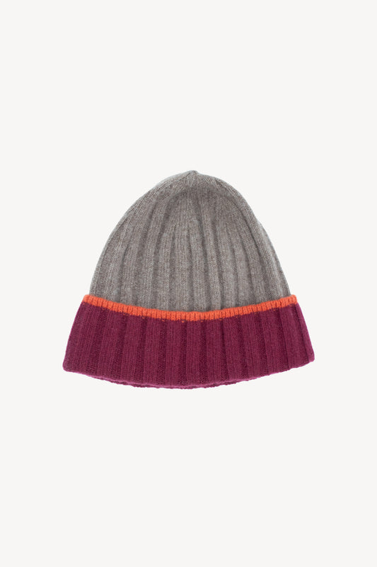 BONNET TRICOLORE TAUPE