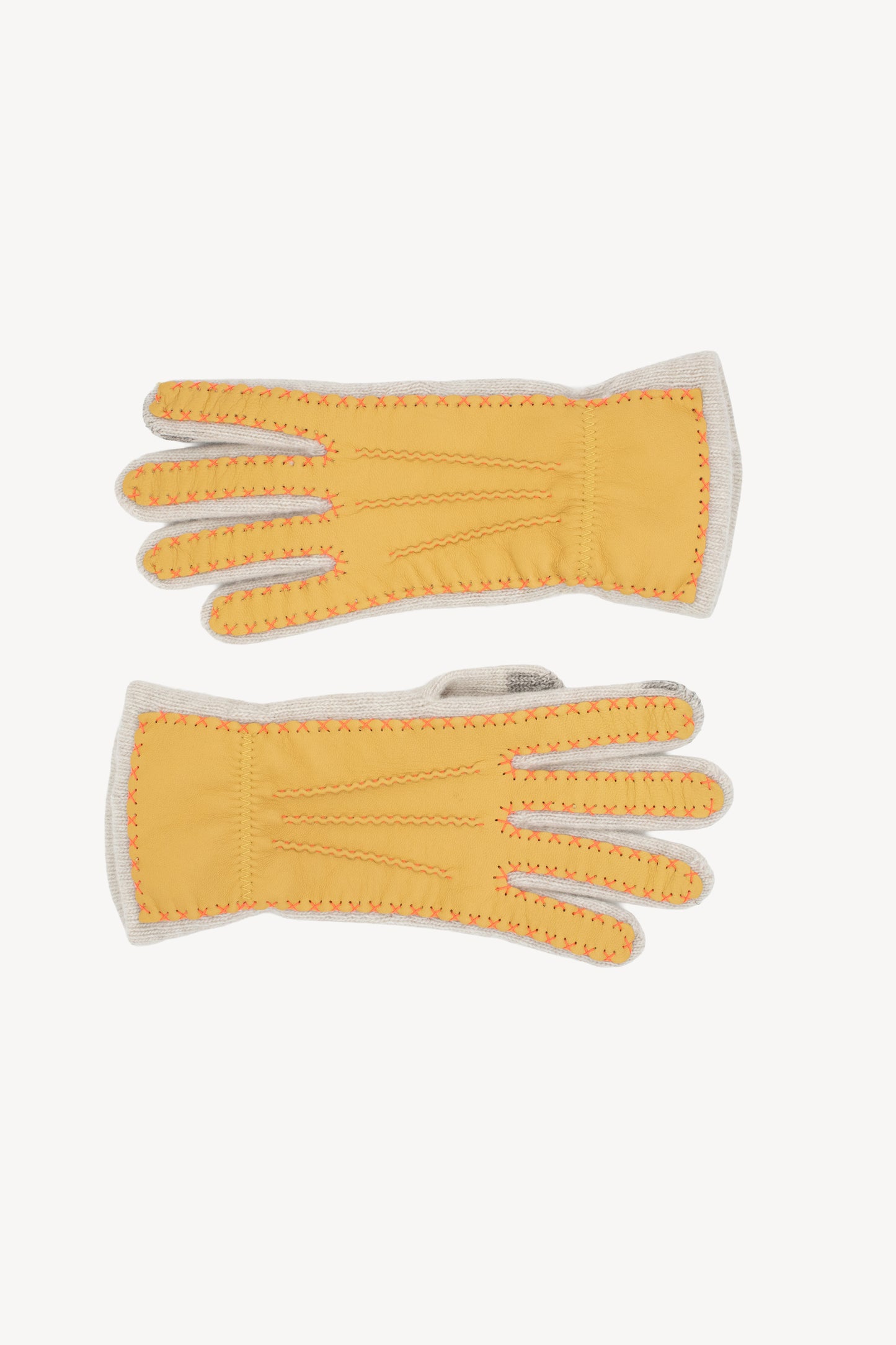 BI-MATERIAL GLOVES BEIGE