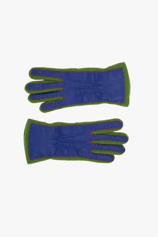 GANTS BI-MATIÈRE VERT