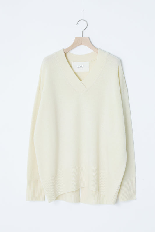 OVERSIZED V SWEATER OFF-WHITE