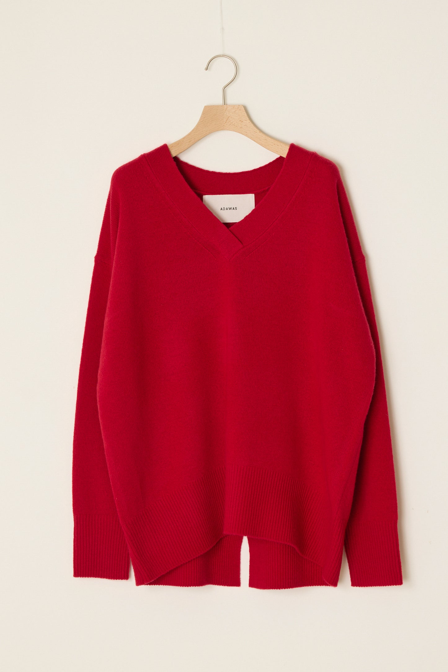 OVERSIZED V SWEATER RED