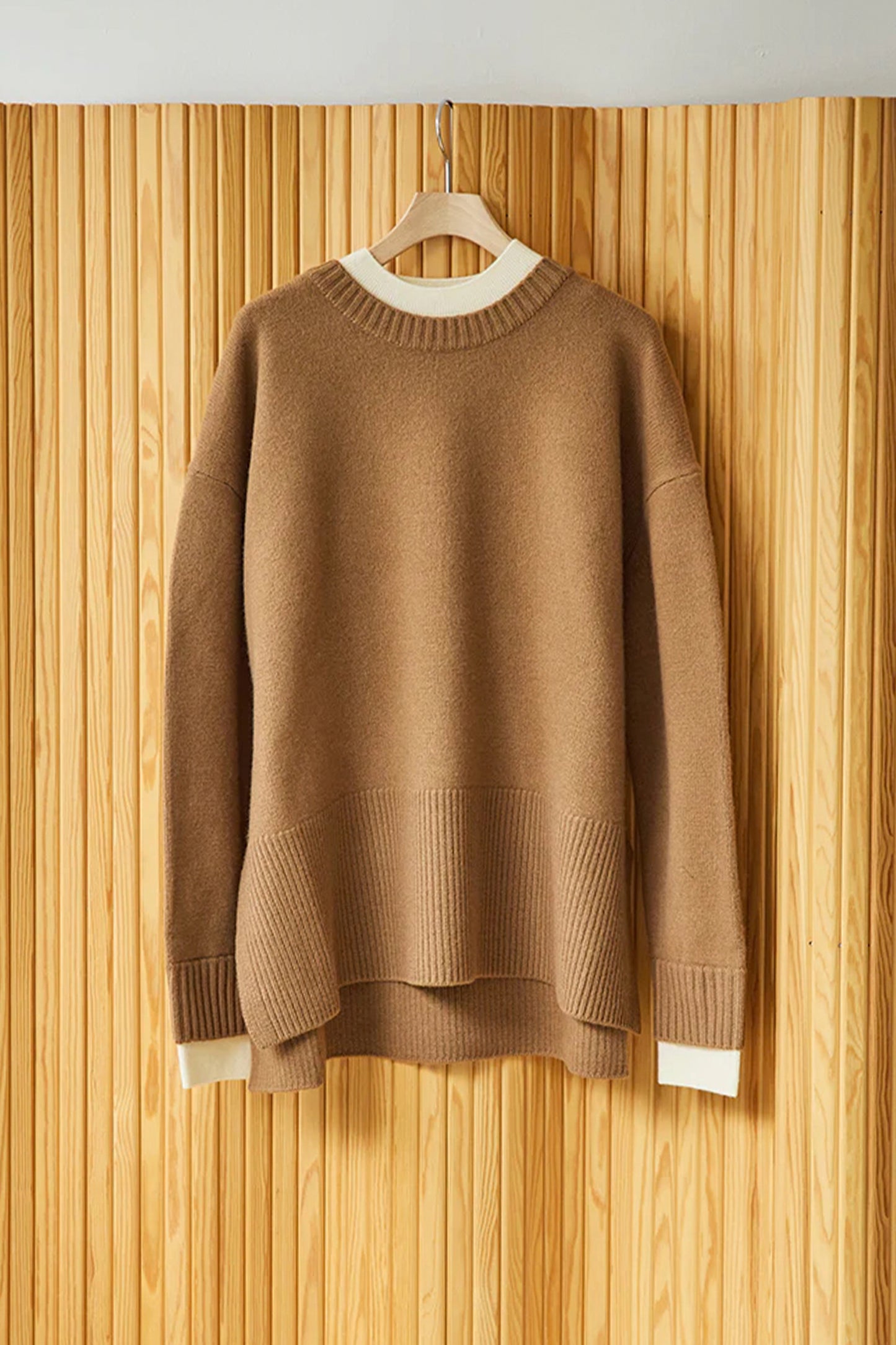 TROMPE L'ŒIL SWEATER CAMEL