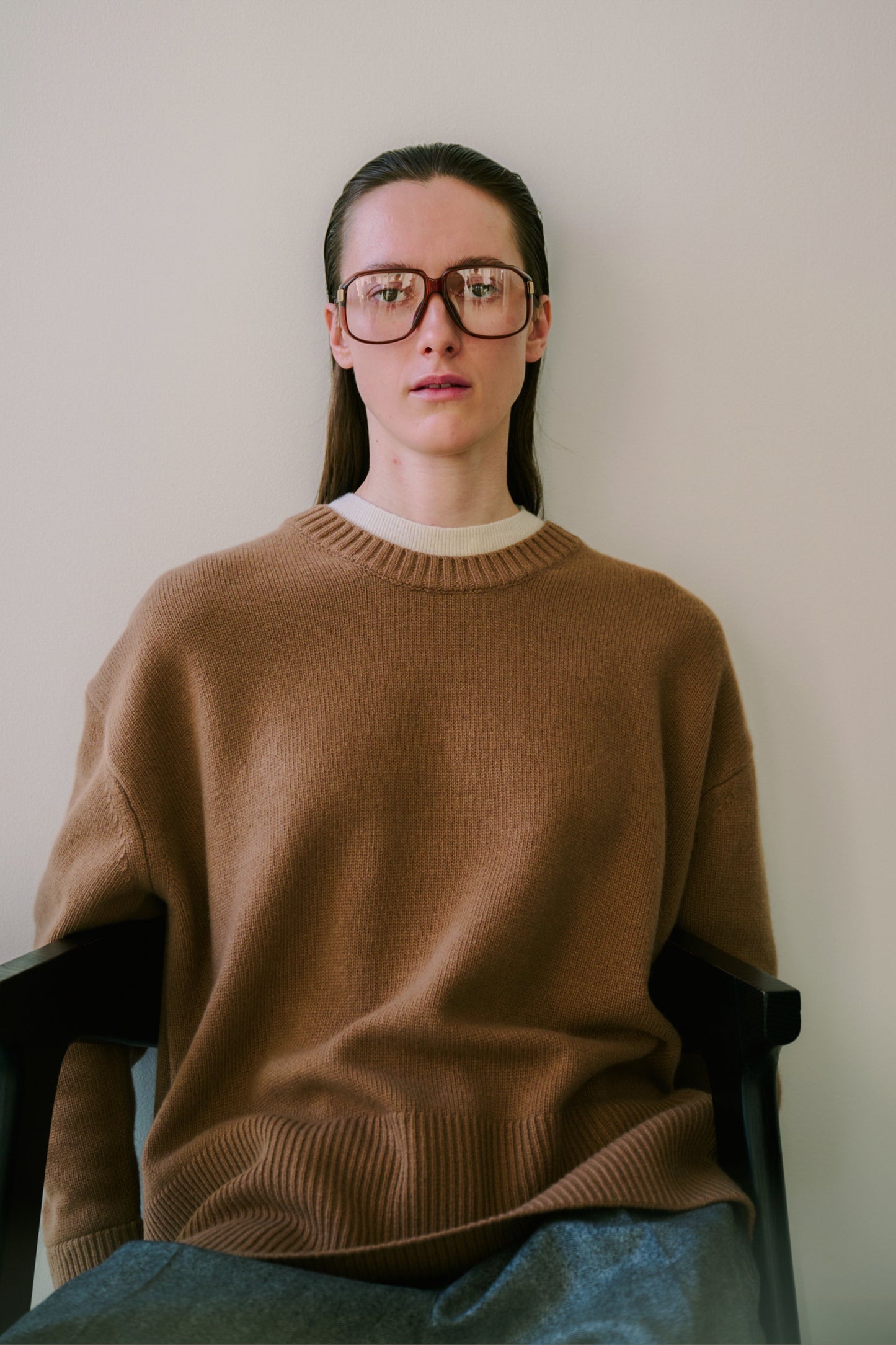 TROMPE L'ŒIL SWEATER CAMEL