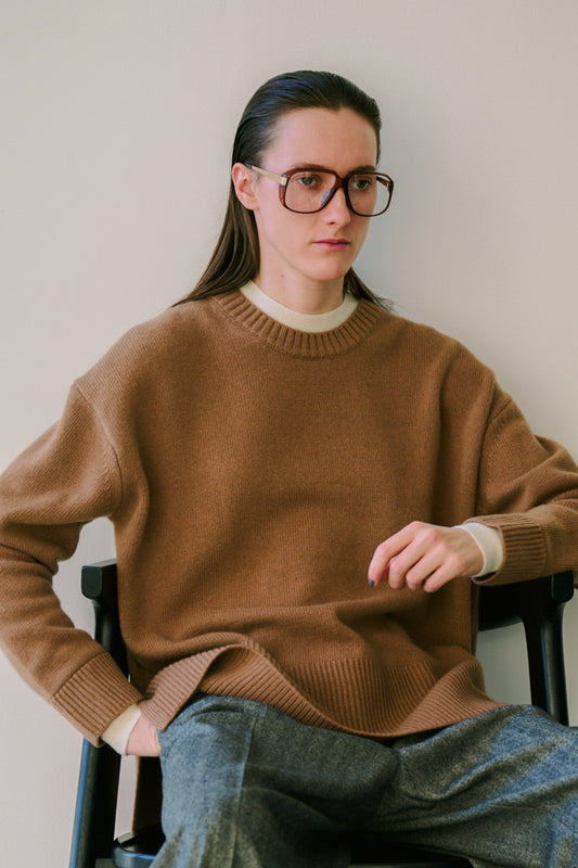 PULL TROMPE L'ŒIL CAMEL