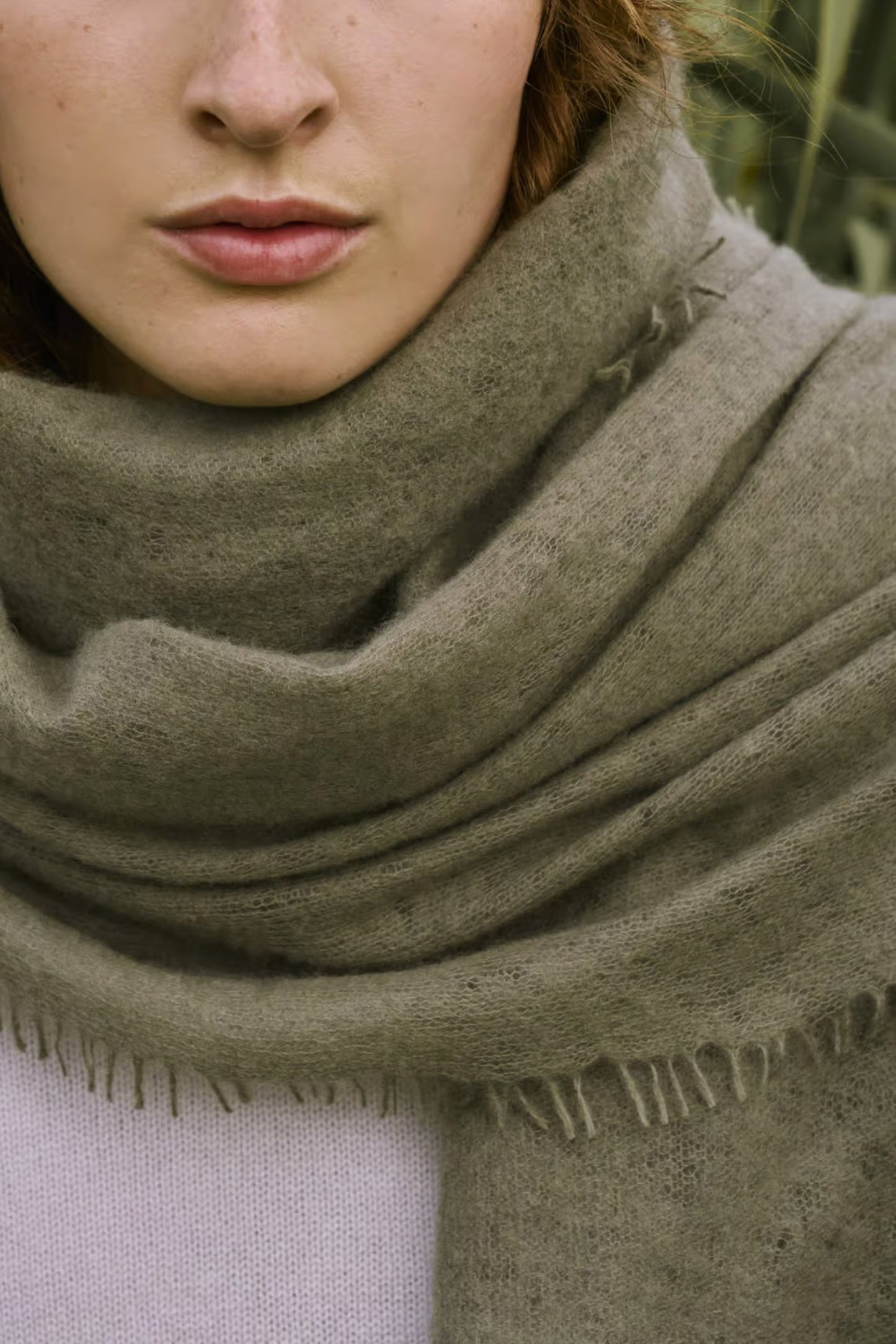 CASHMERE SCARF KHAKI