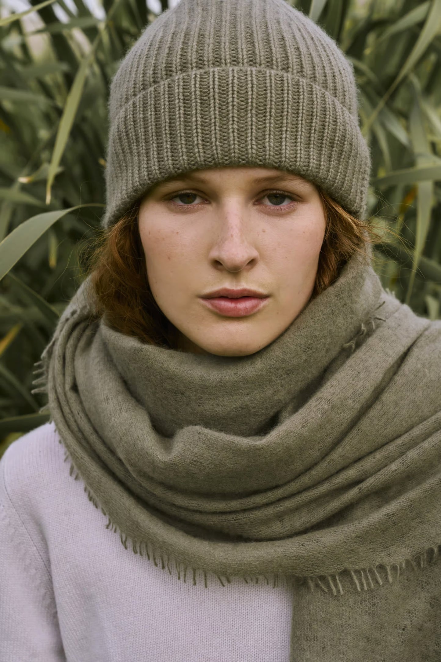 CASHMERE SCARF KHAKI
