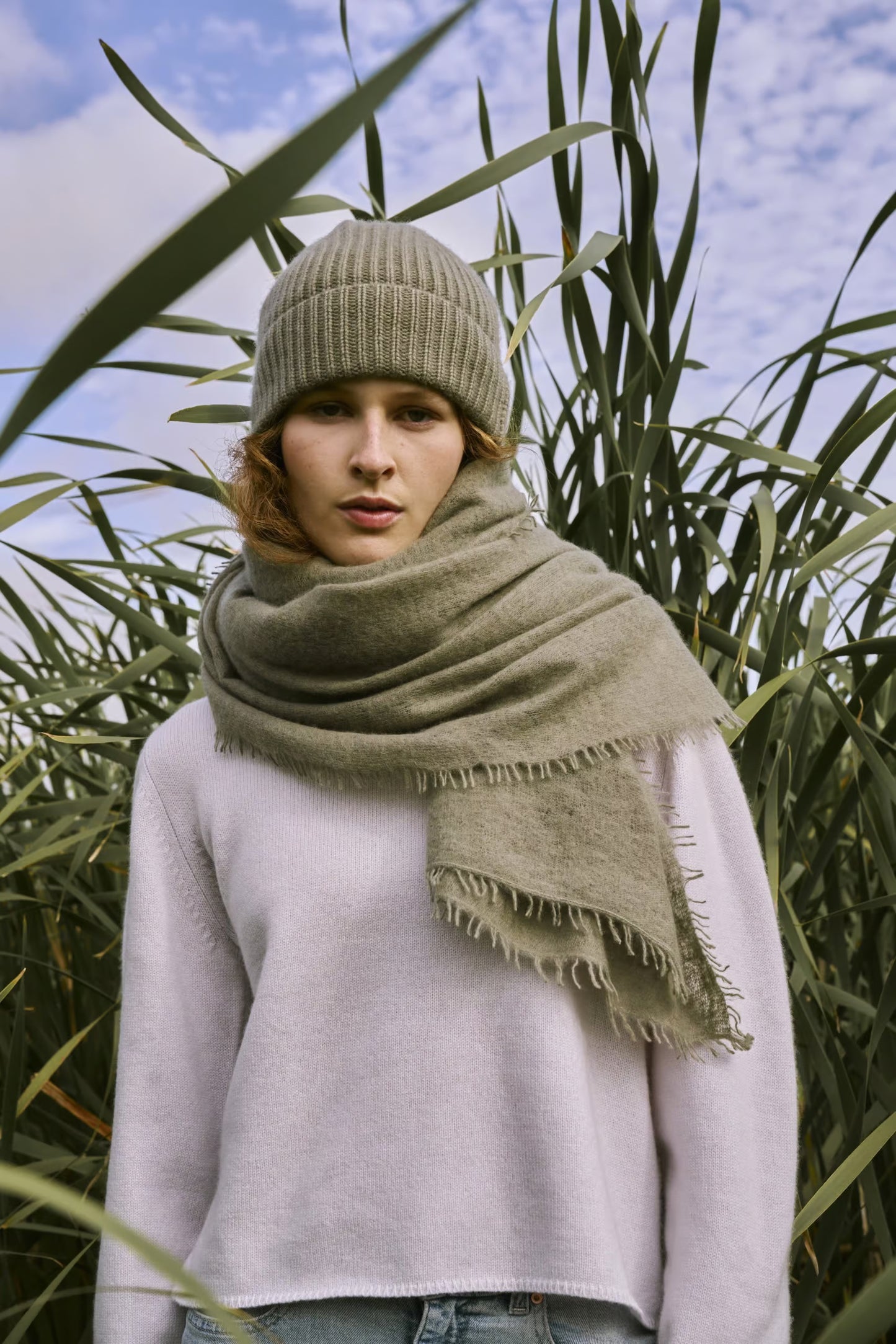 CASHMERE SCARF KHAKI