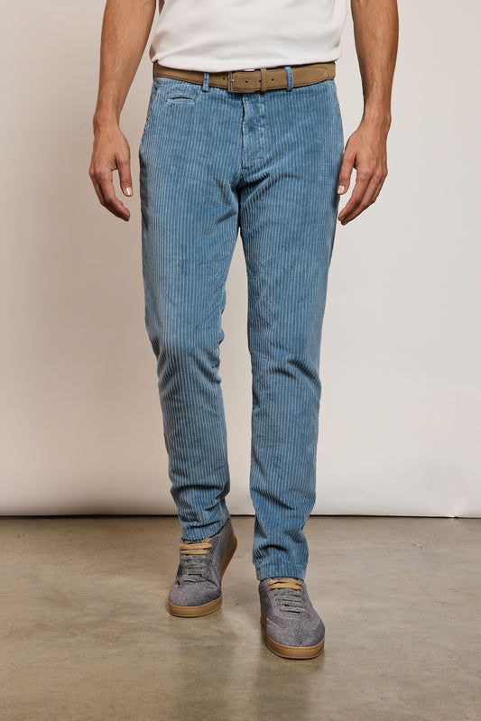 PANTALON VELOURS GROSSES CÔTES GLACIER