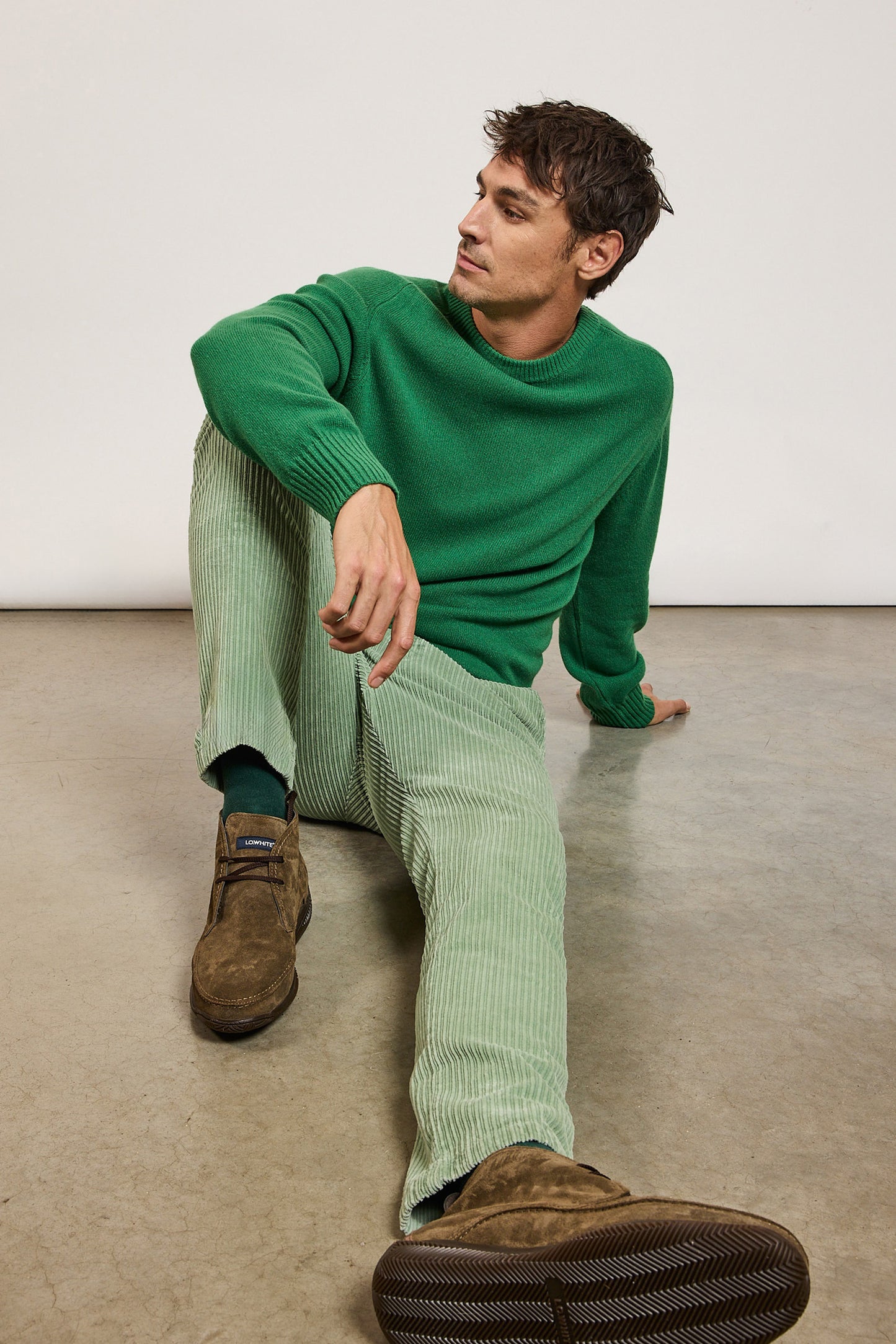 THICK CORDUROY TROUSERS PEPPERMINT