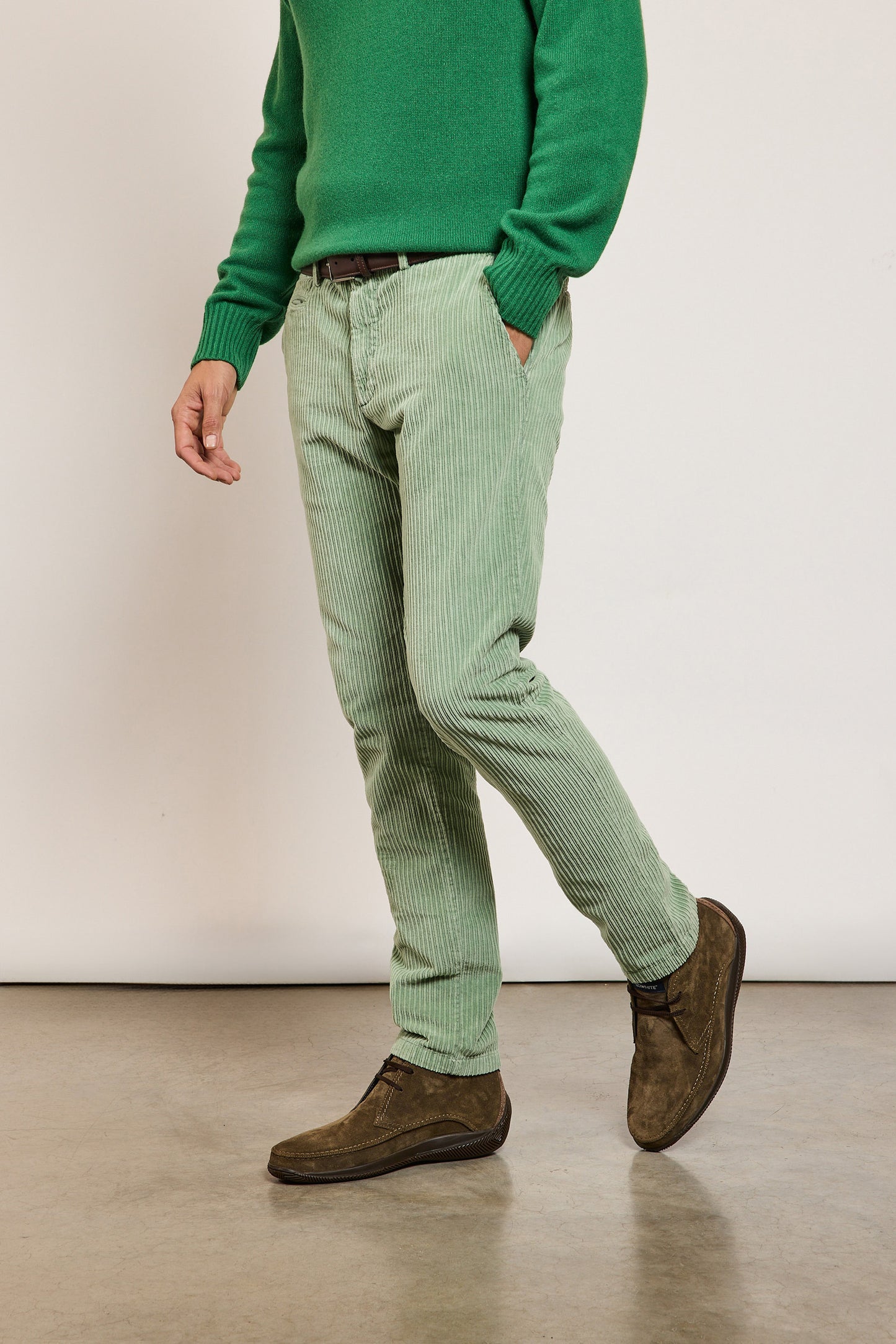 THICK CORDUROY TROUSERS PEPPERMINT