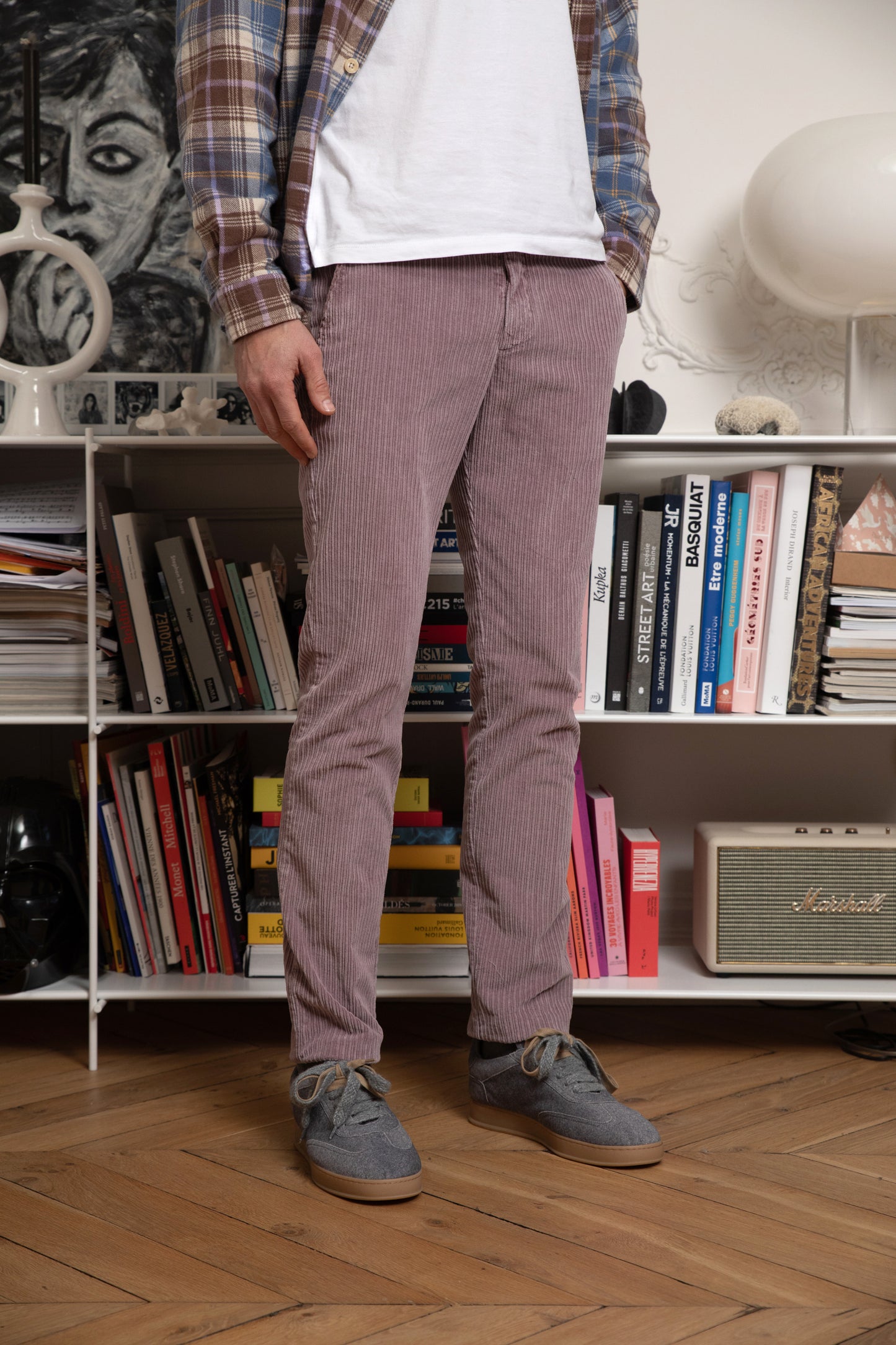 THICK CORDUROY TROUSERS OLD PINK