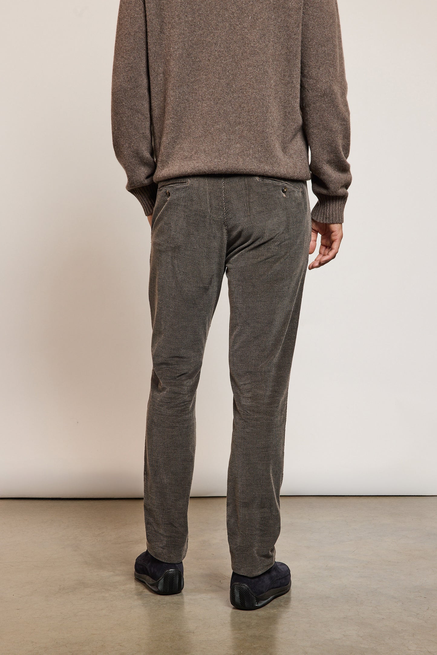 SLIM VELVET TROUSERS BROWN