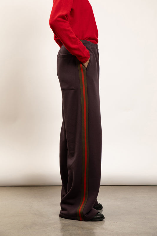 PANTALON EN JERSEY AUBERGINE