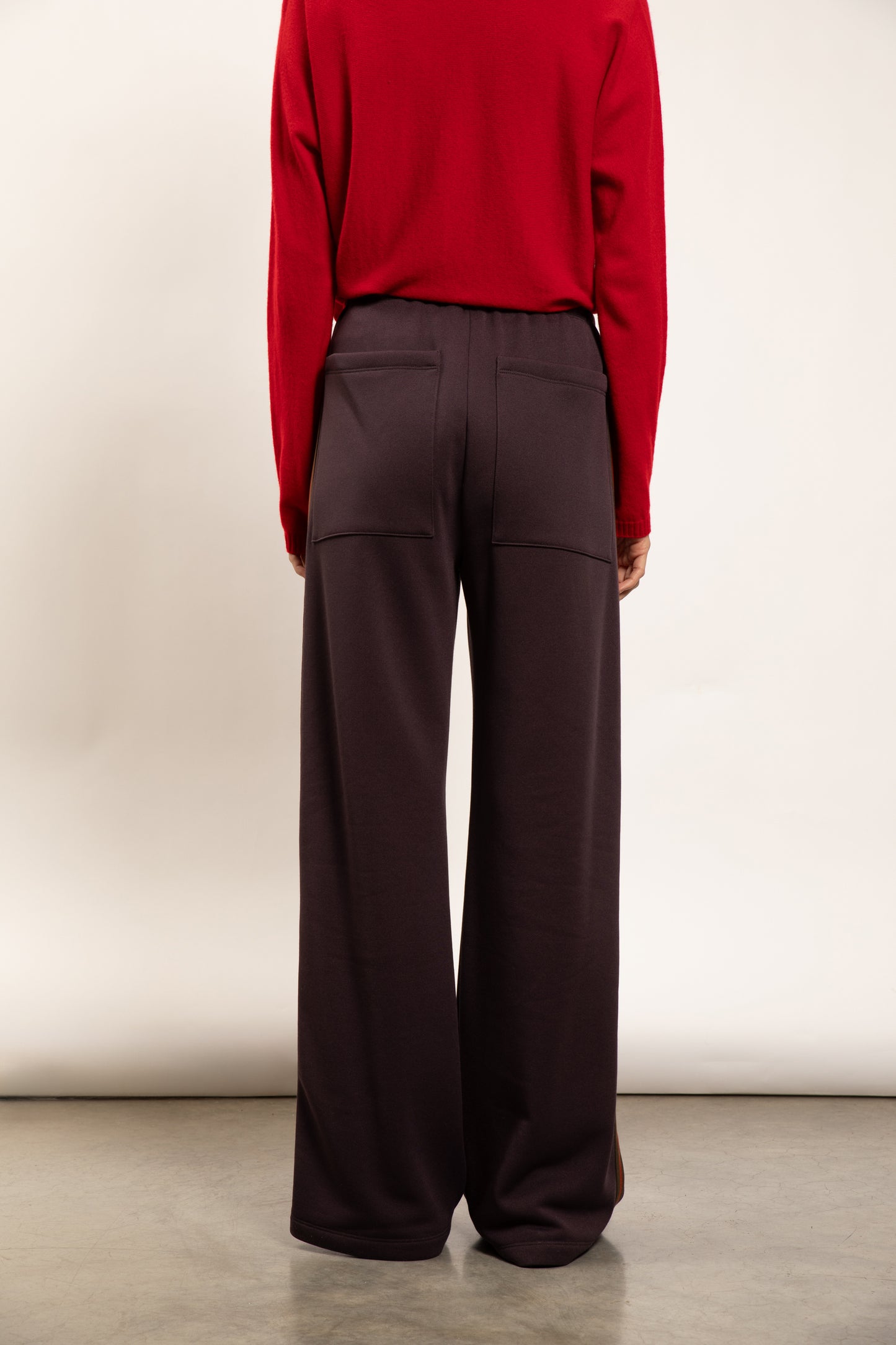 PANTALON EN JERSEY AUBERGINE