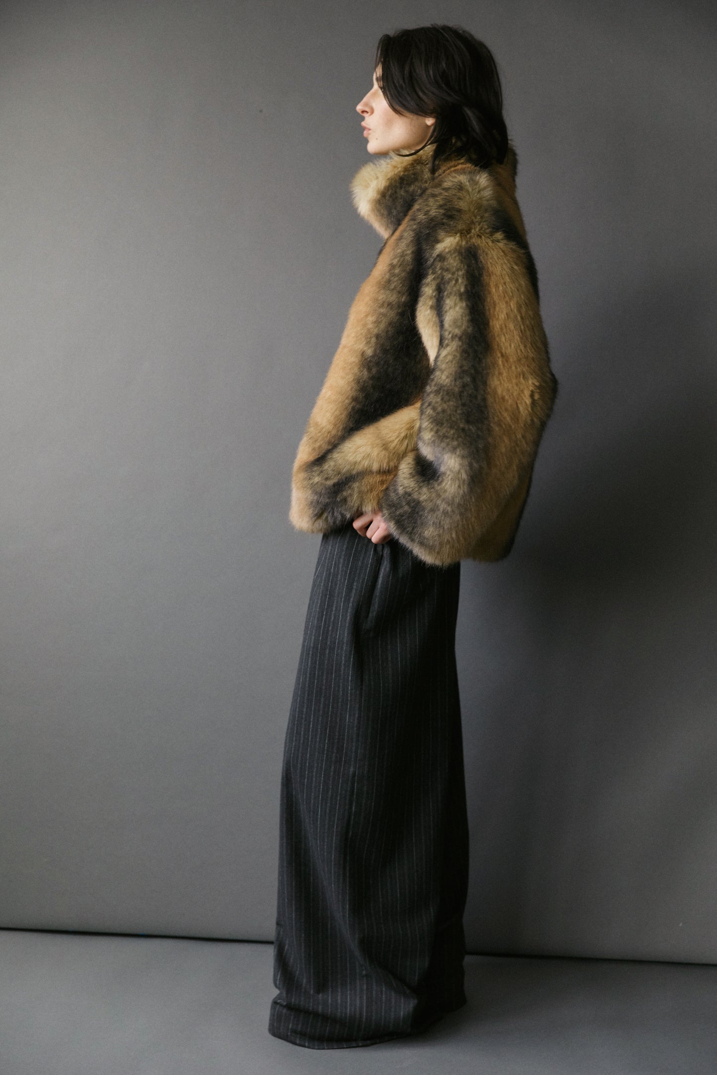 FAUX FUR SWEATSHIRT NATURAL