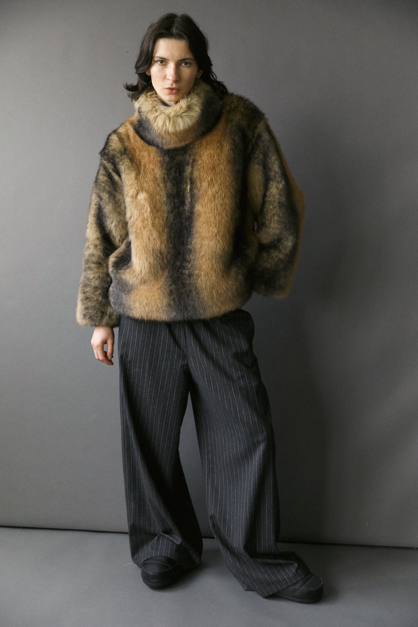 FAUX FUR SWEATSHIRT NATURAL