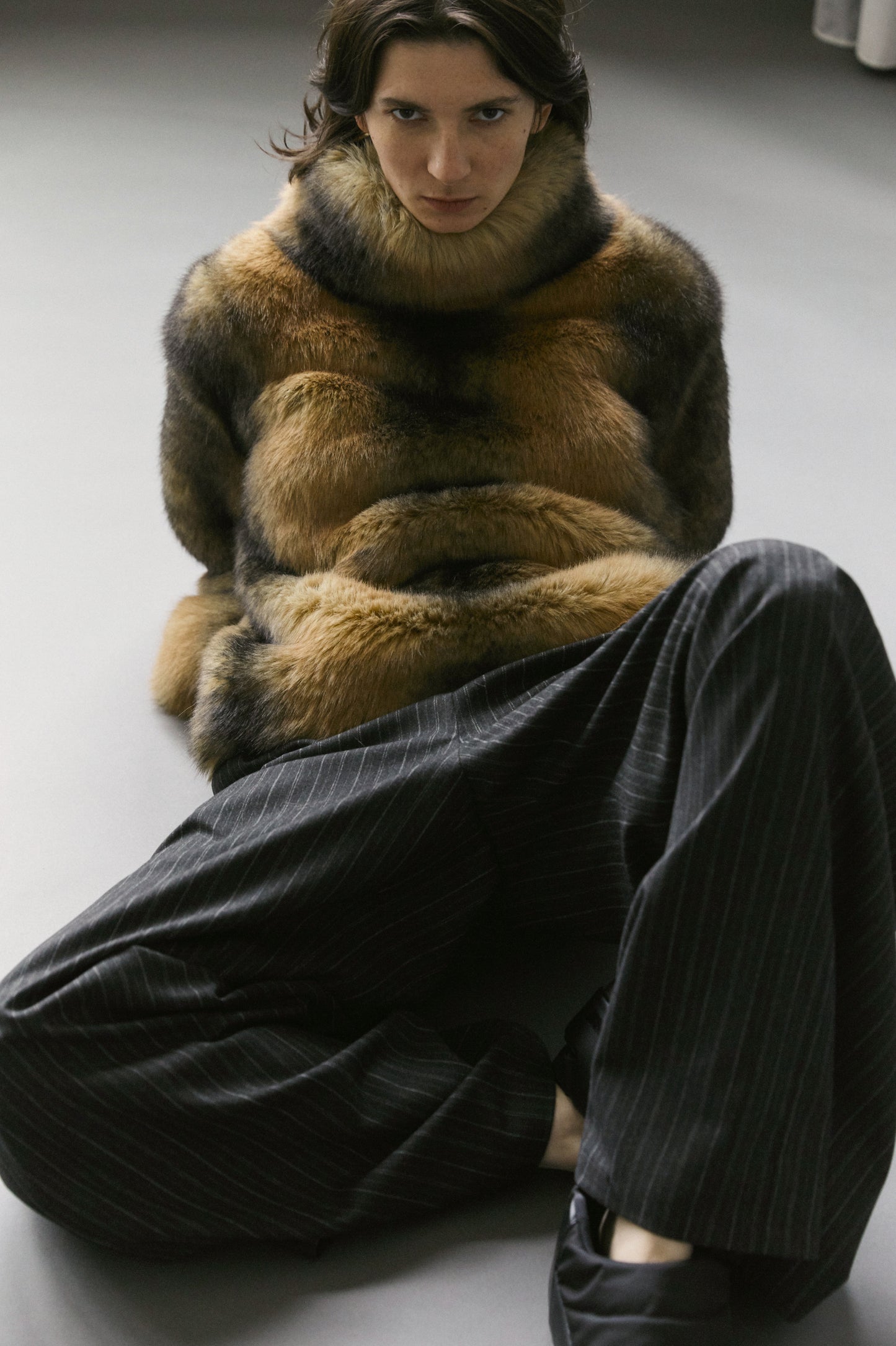 FAUX FUR SWEATSHIRT NATURAL