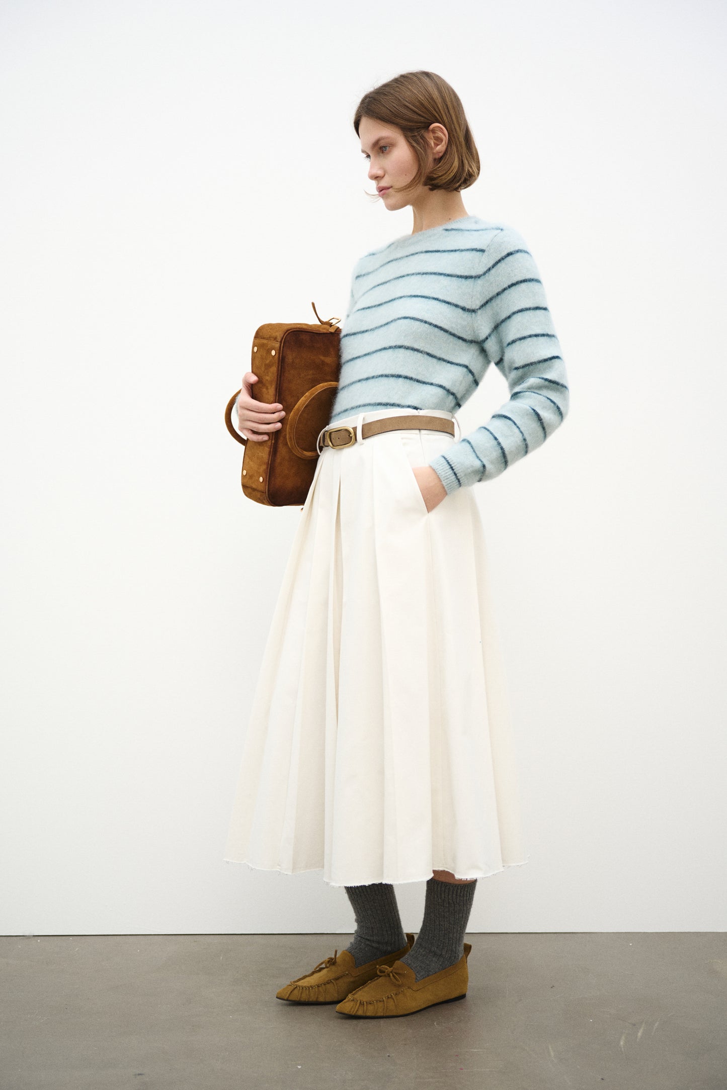 JUPE EN DRILL ÉCRUE