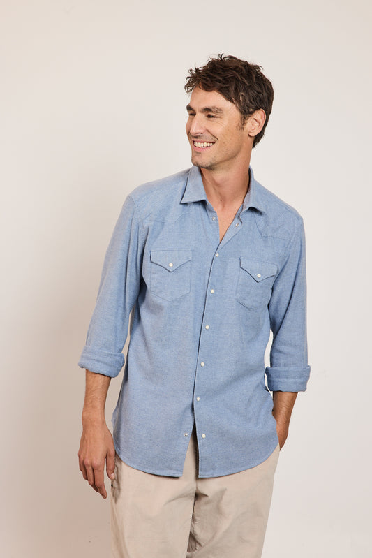 CHEMISE WESTERN BLEUE