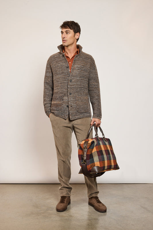 PANTALON SLIM VELOURS VISON