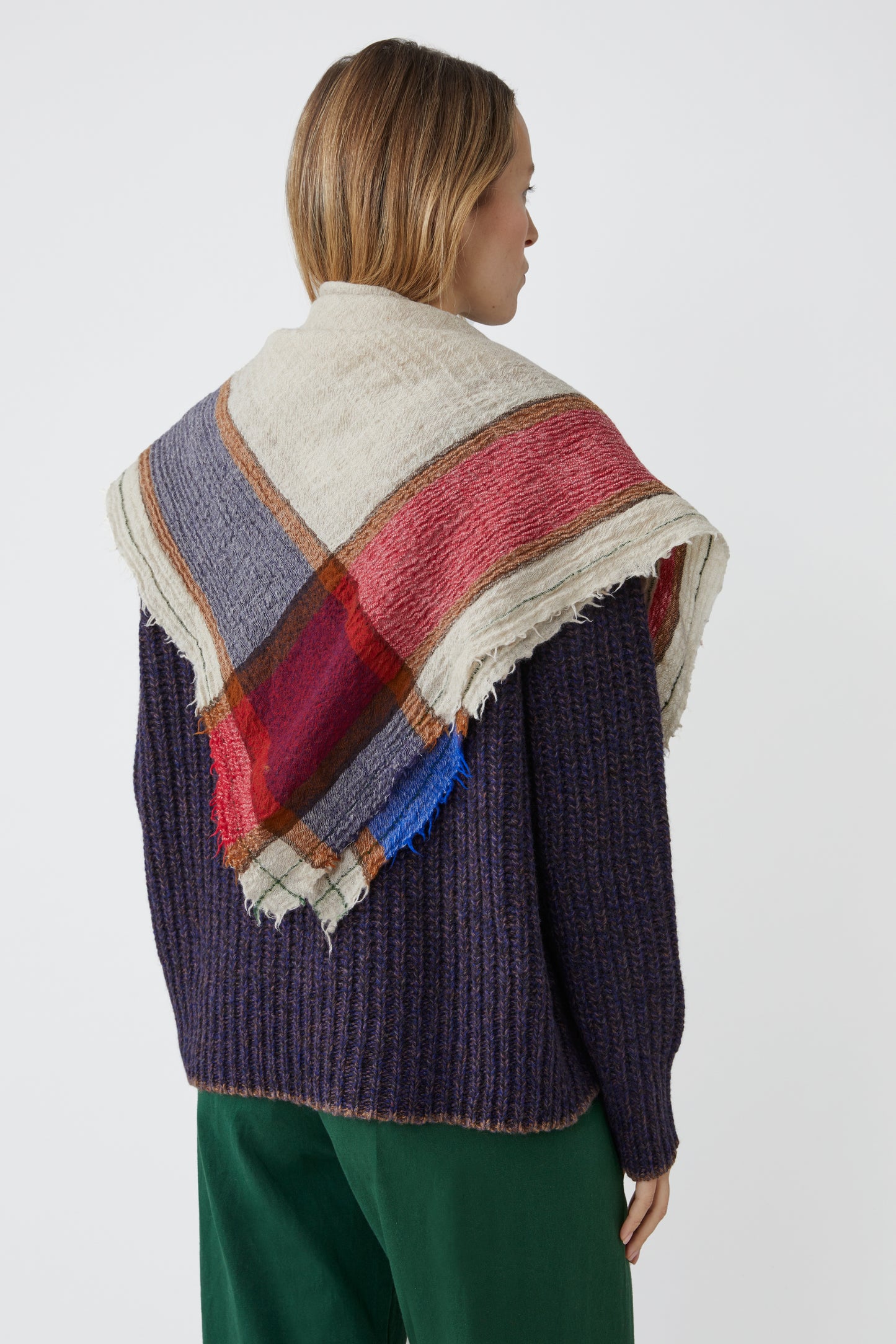 WOOL CASHMERE SCARF OFF WHITE