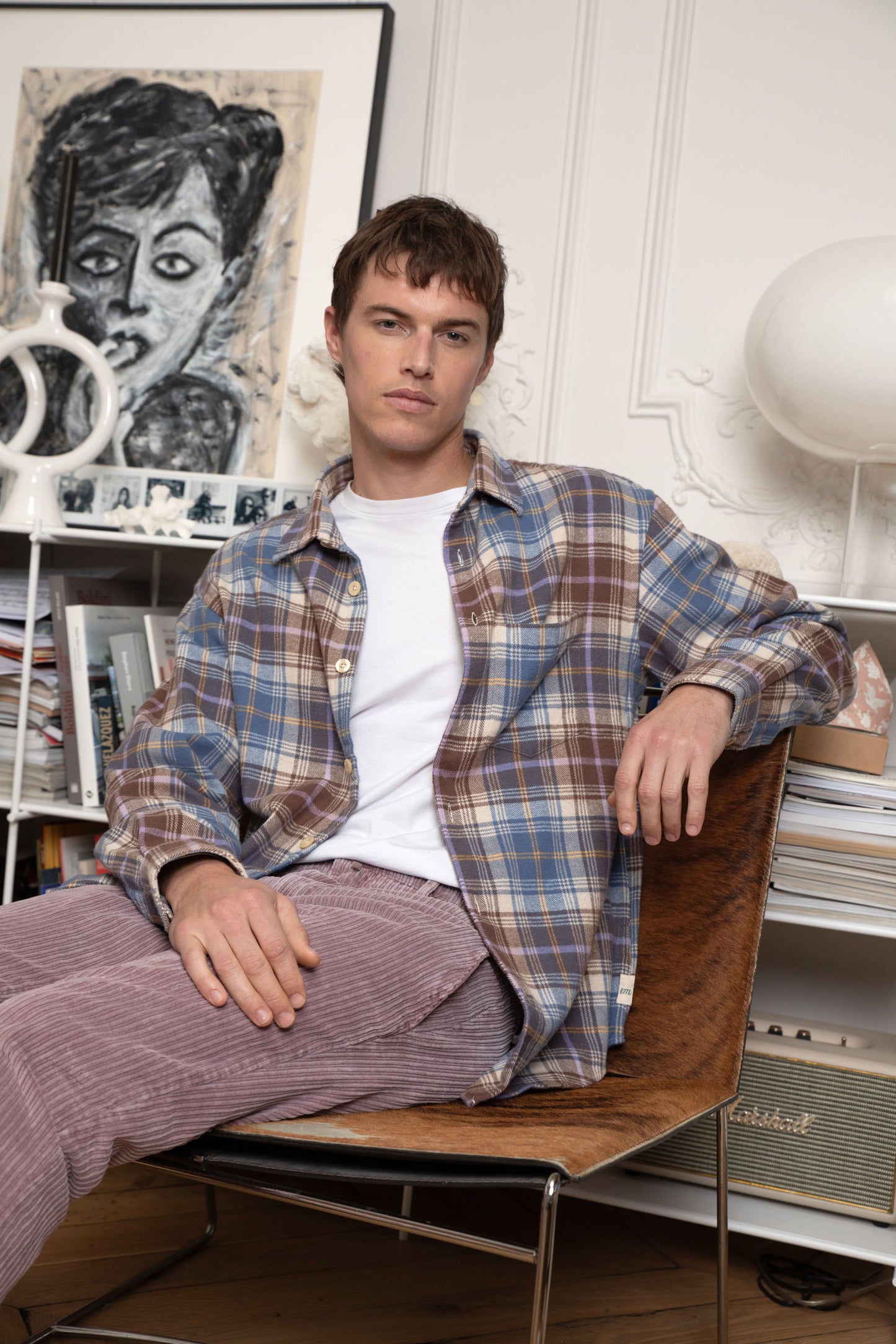 TARTAN OVERSHIRT BLU