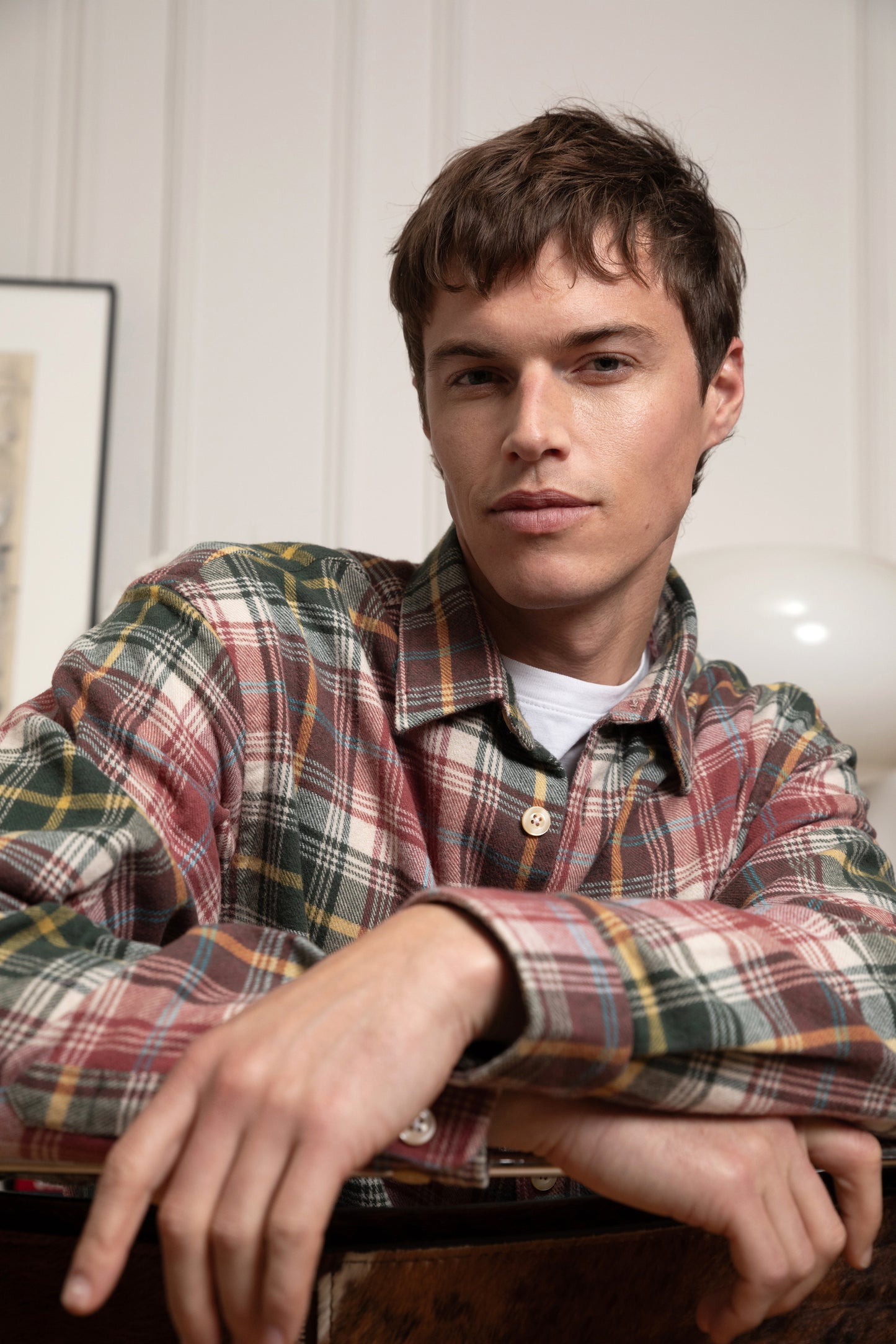 TARTAN OVERSHIRT RASPBERRY