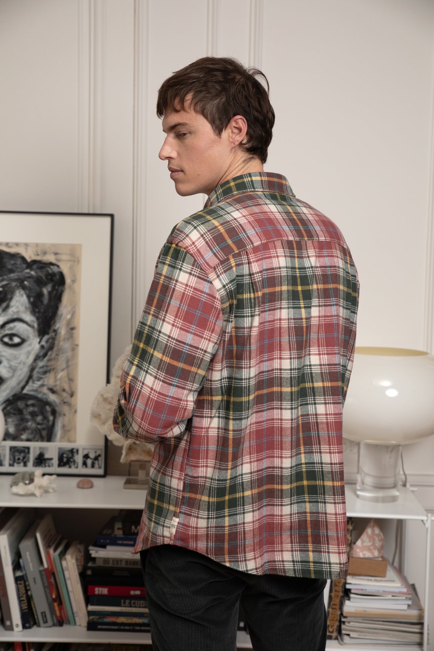TARTAN OVERSHIRT RASPBERRY