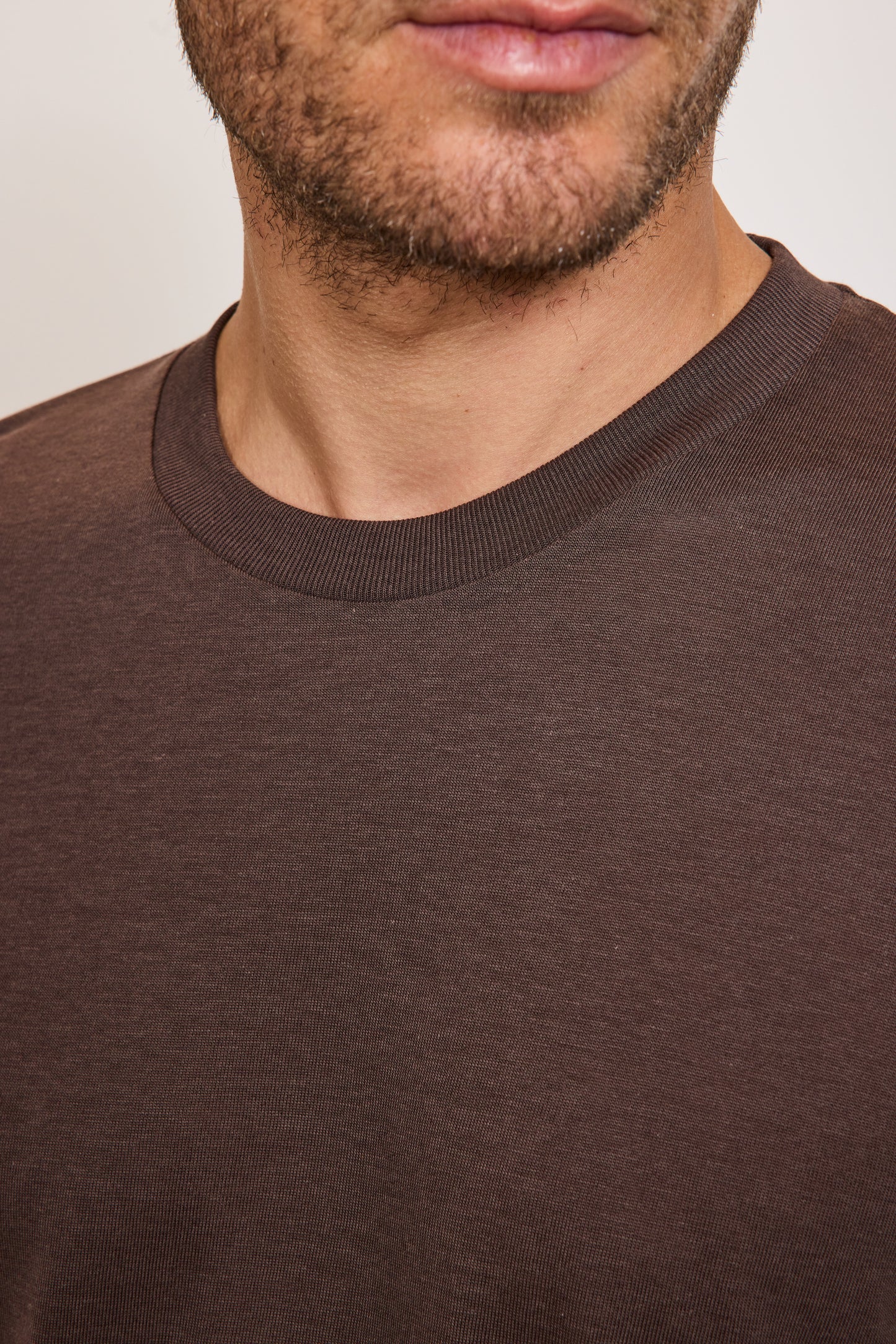 LYOCELL AND COTTON SWEATER BROWN