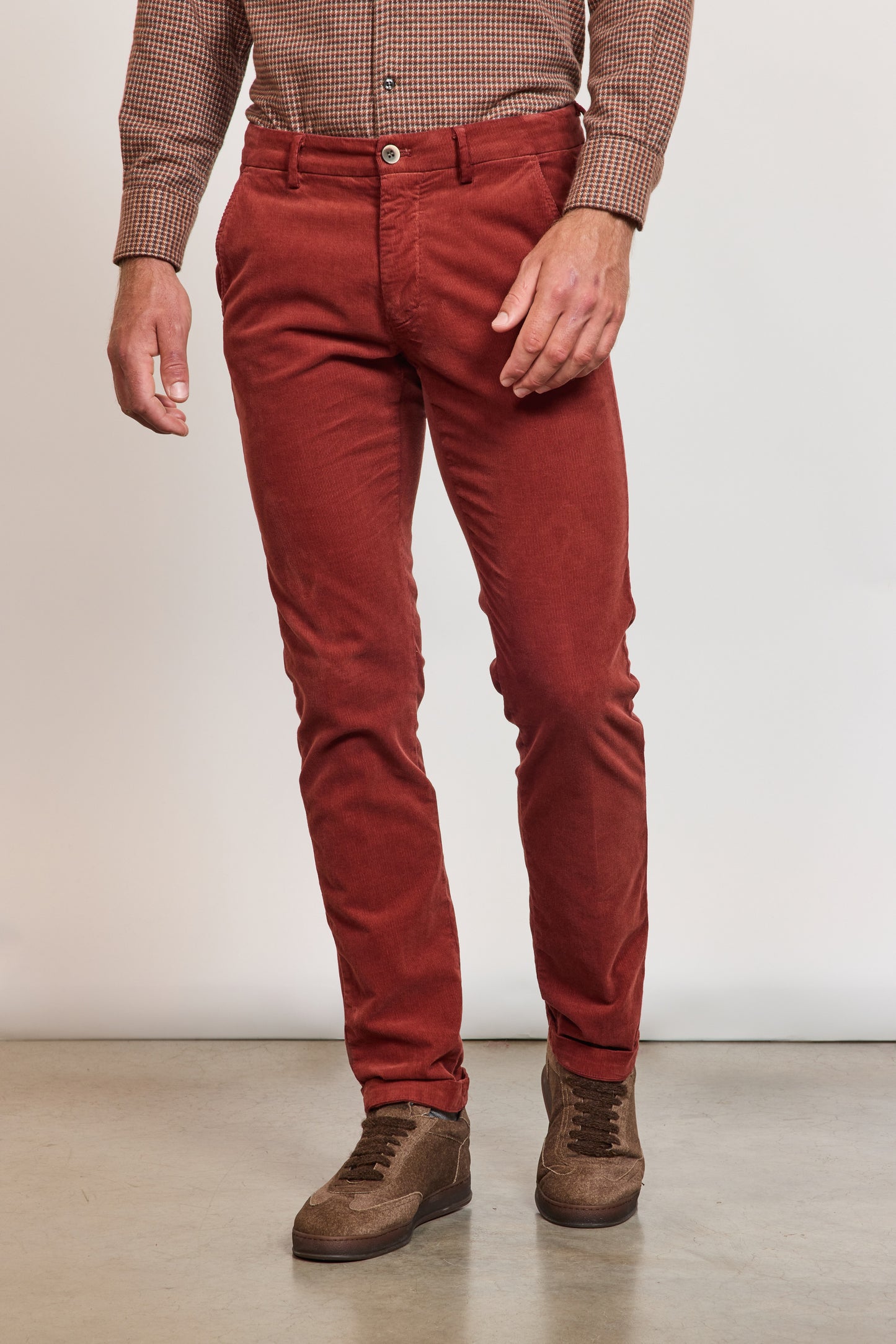 VELVET TROUSERS BURGUNDY