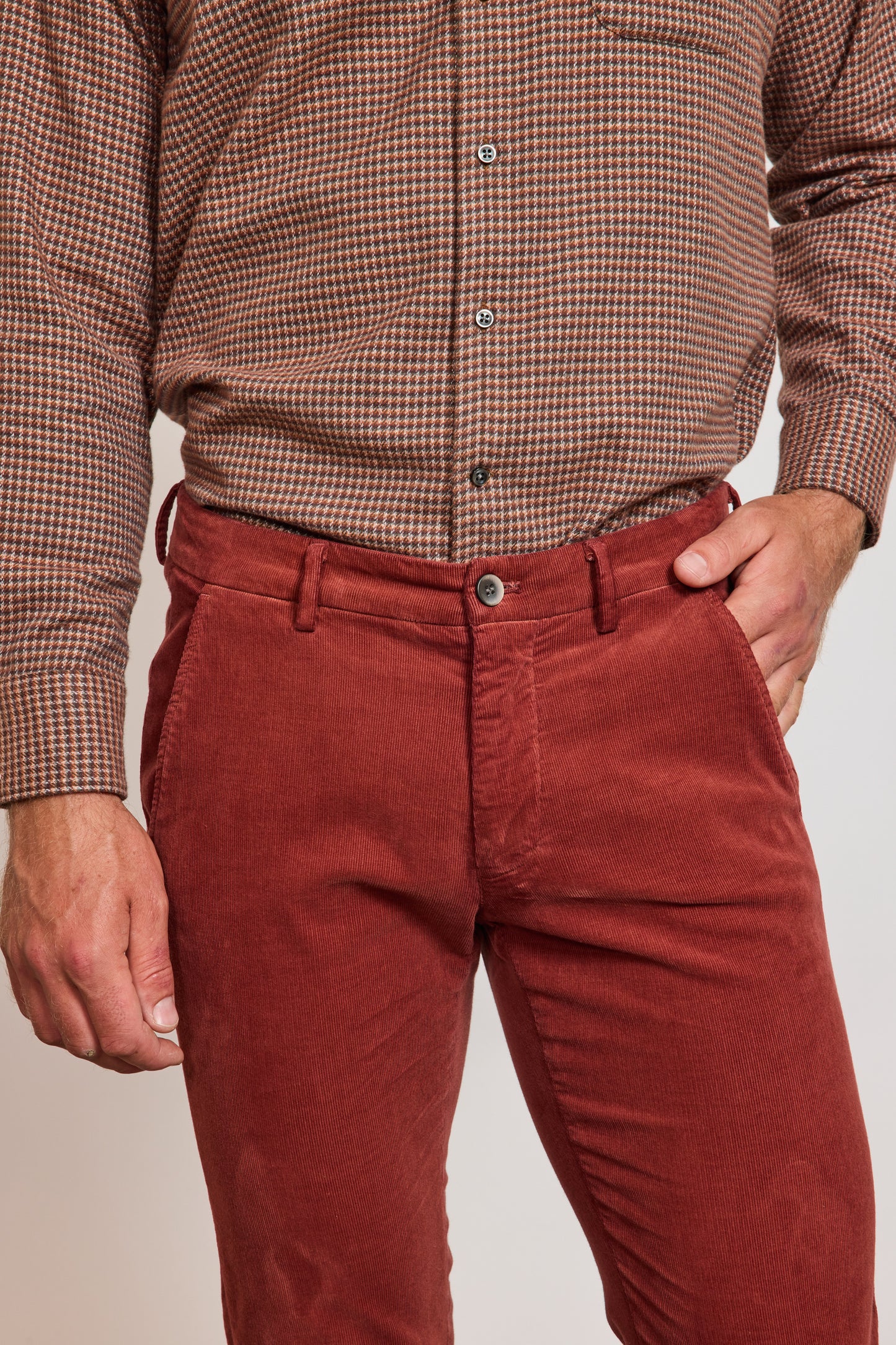 VELVET TROUSERS BURGUNDY