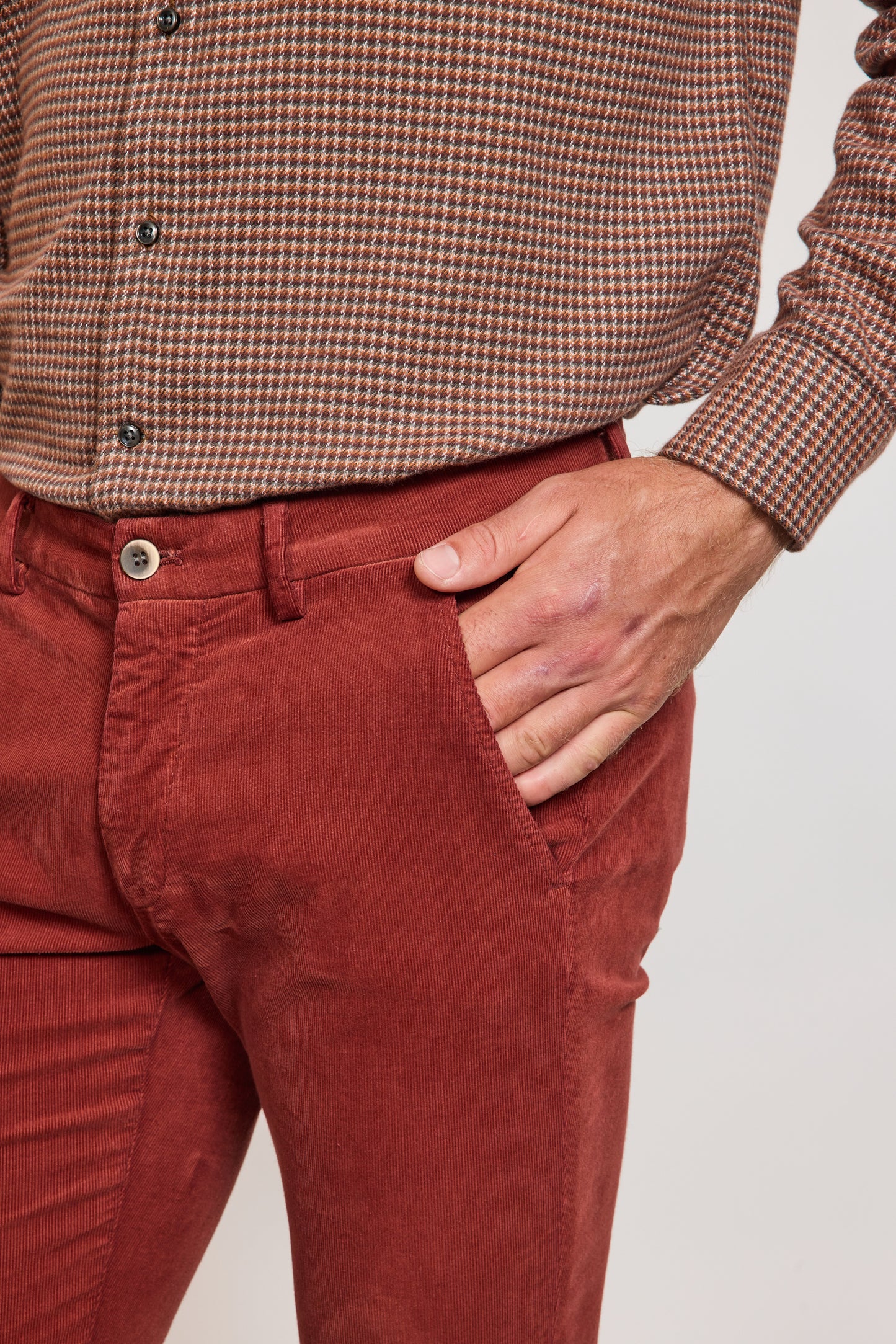 VELVET TROUSERS BURGUNDY