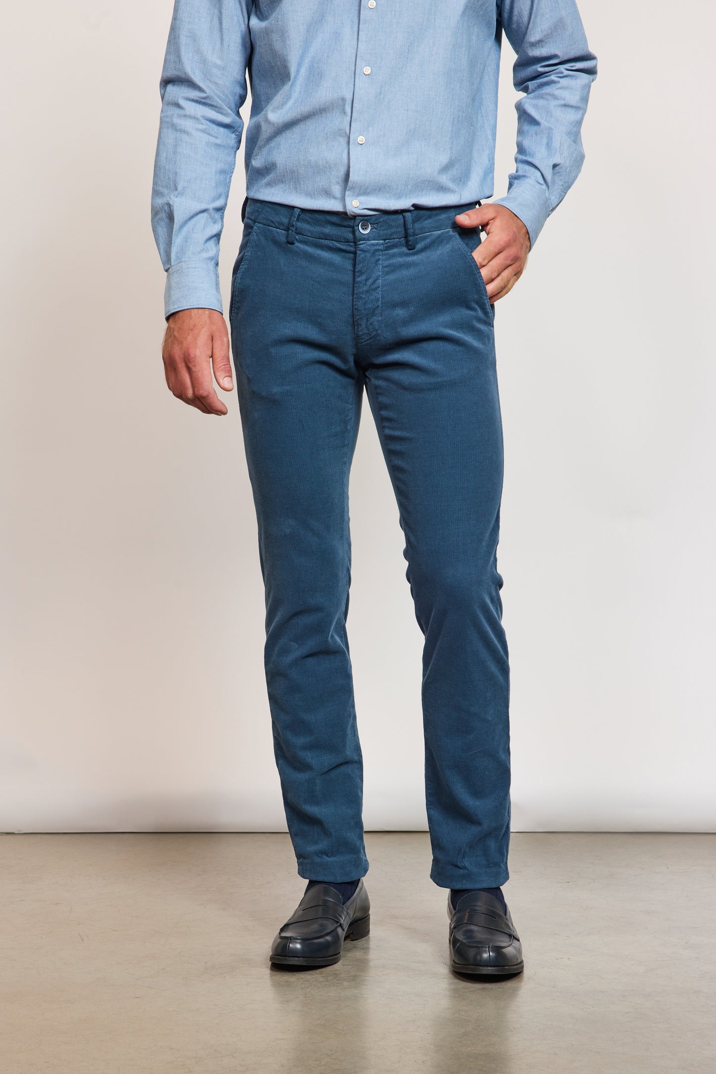 VELVET TROUSERS DENIM