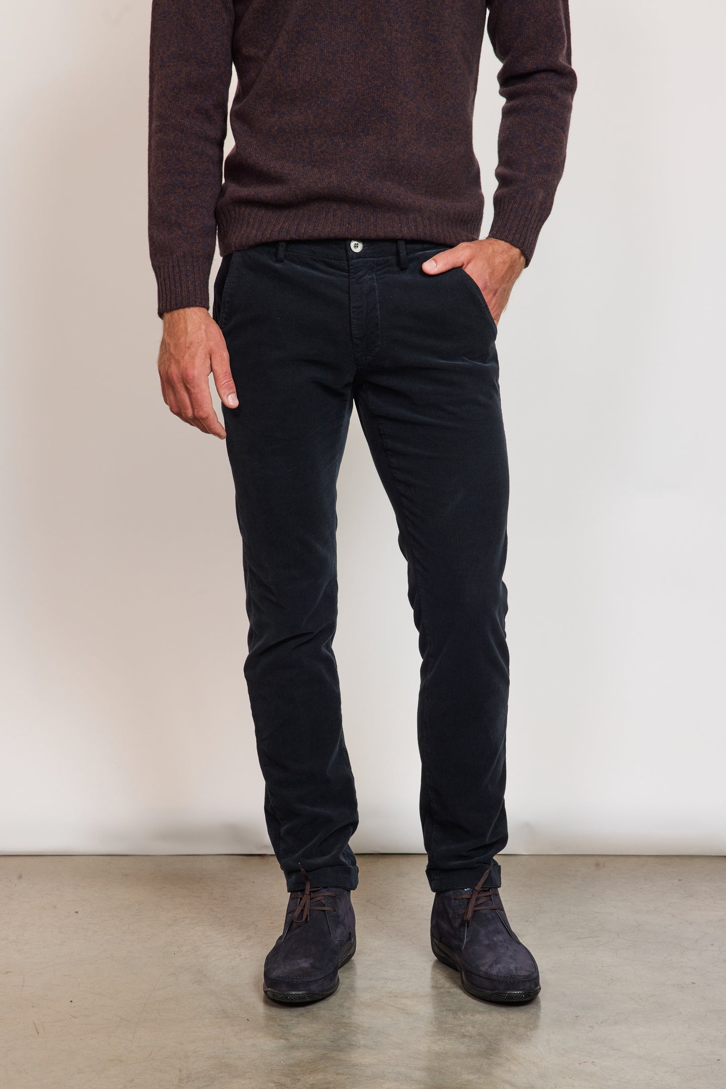 VELVET TROUSERS NAVY