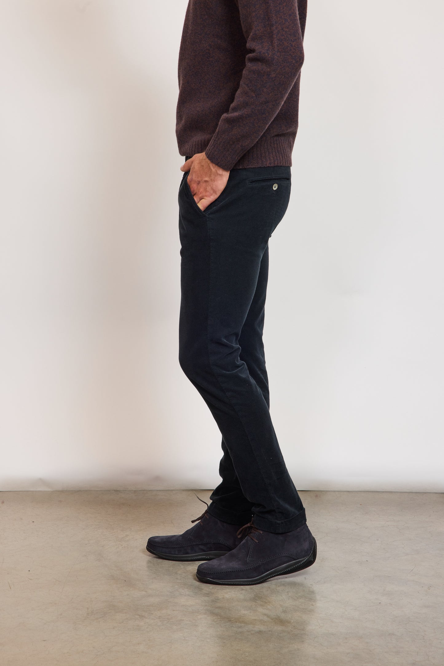 VELVET TROUSERS NAVY