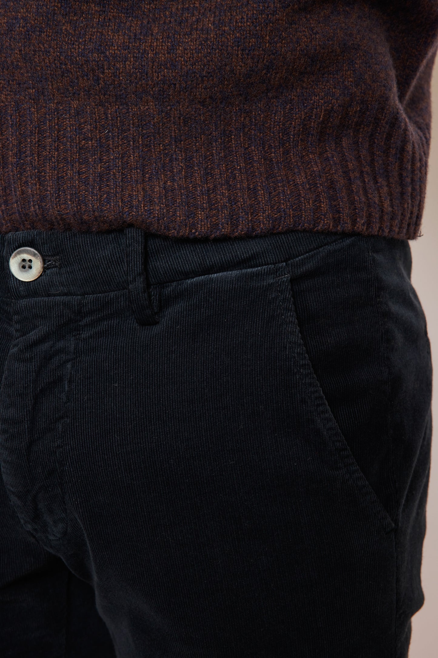 VELVET TROUSERS NAVY