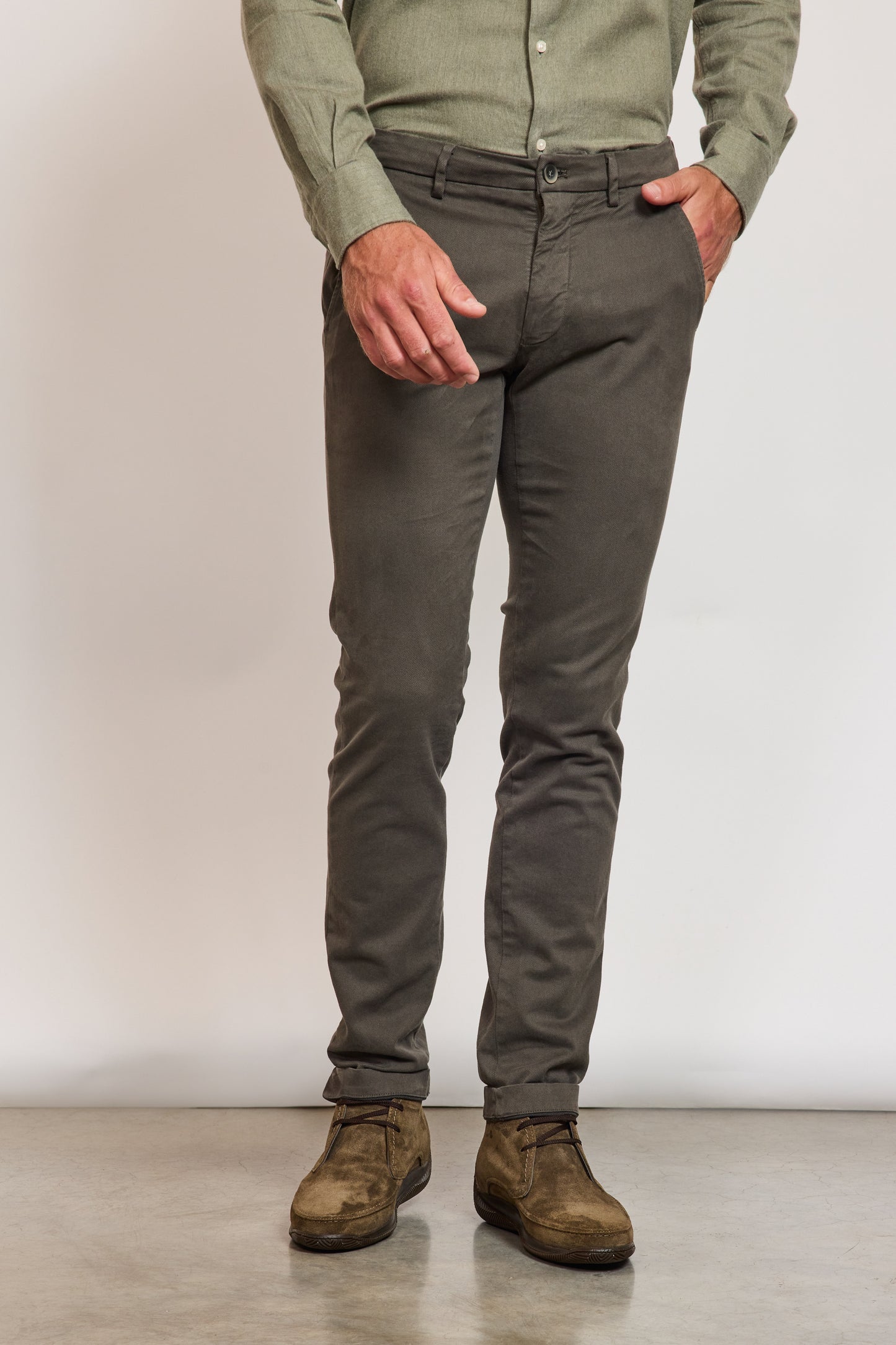 PANTALON DIAGONALE CHOCOLAT
