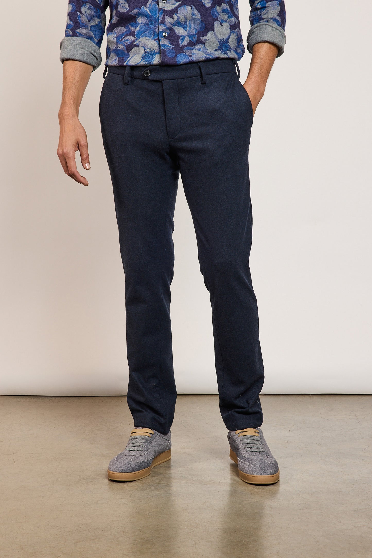 PANTALON JERSEY FLANELLE INDIGO