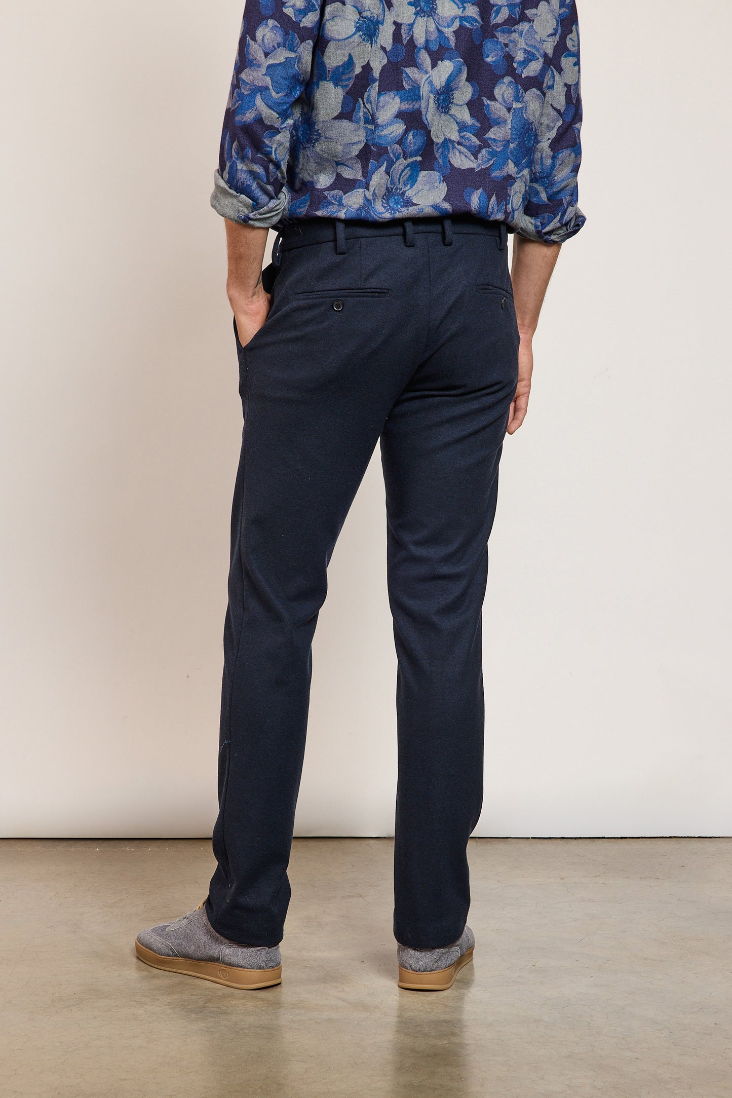 PANTALON JERSEY FLANELLE INDIGO