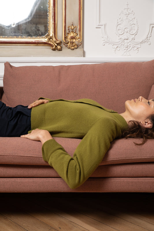 CARDIGAN EN CACHEMIRE MOUTARDE