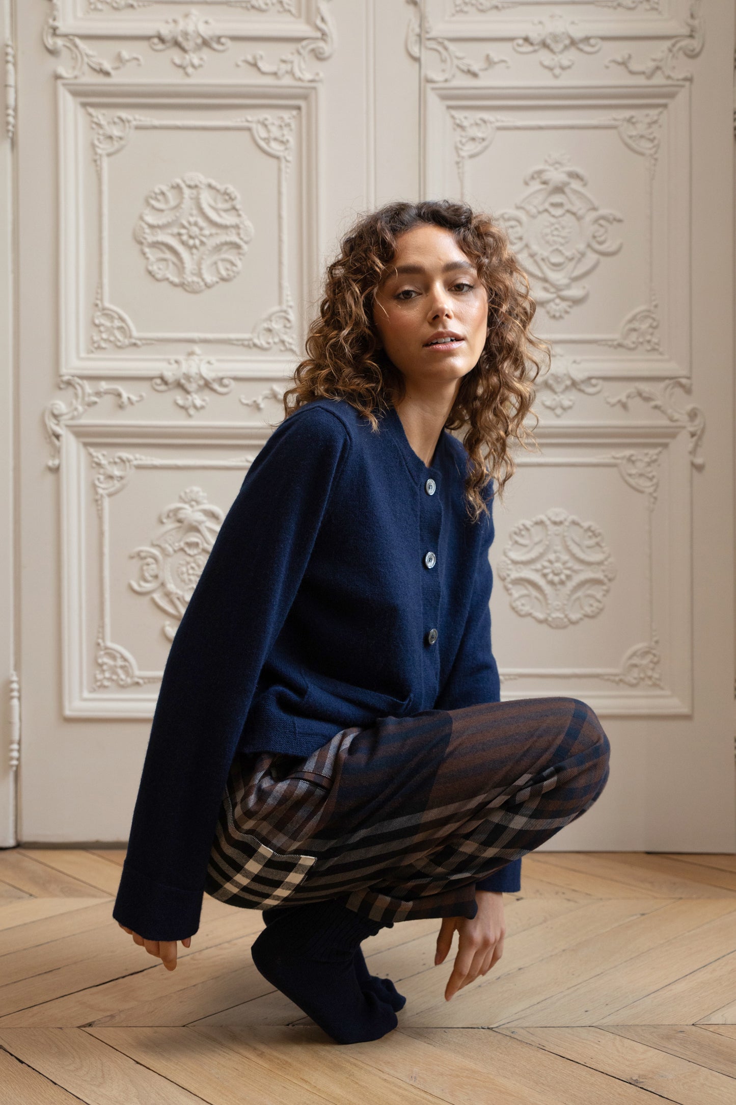 CARDIGAN EN CACHEMIRE MARINE