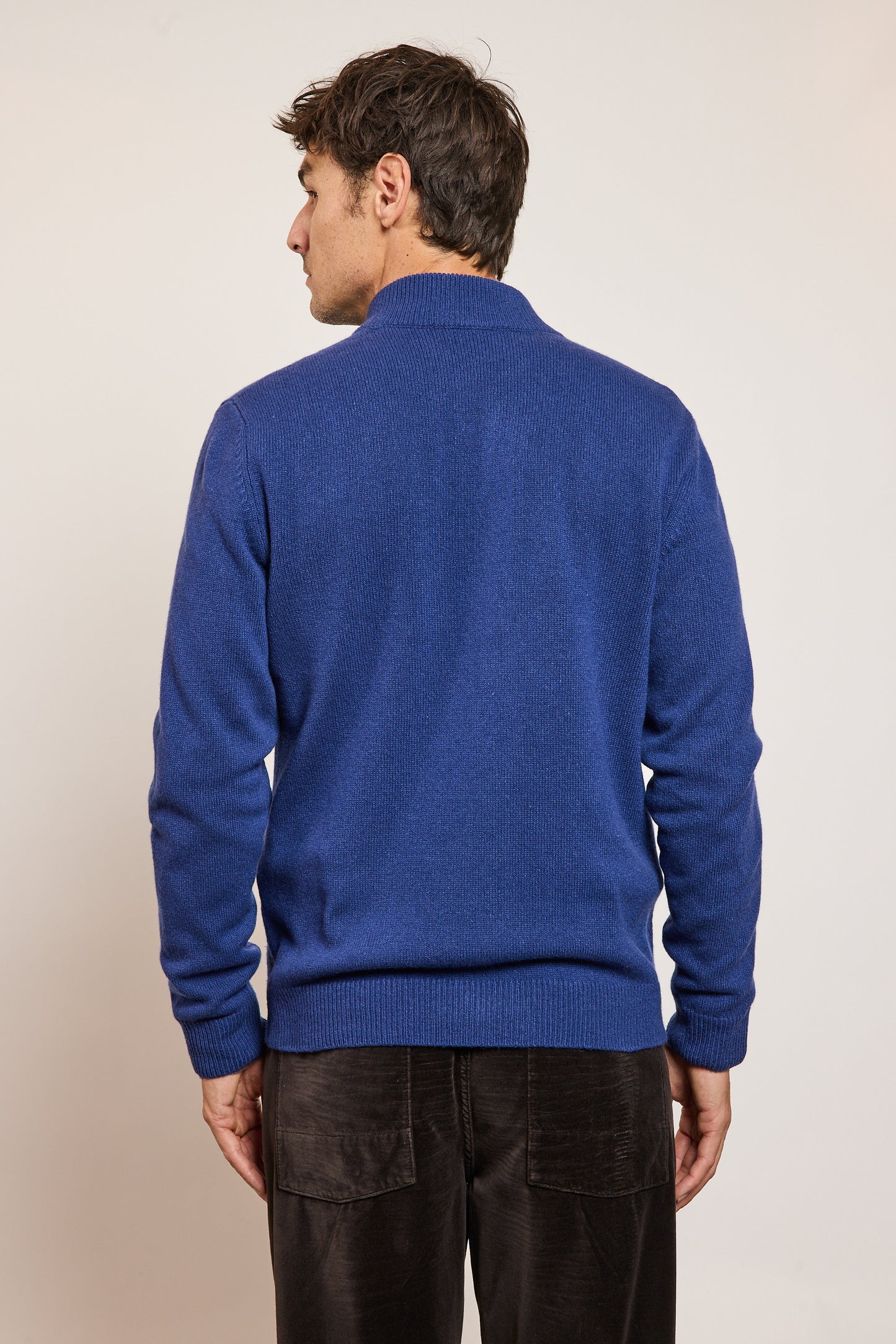 RECYCLED CASHMERE CARDIGAN INDIGO