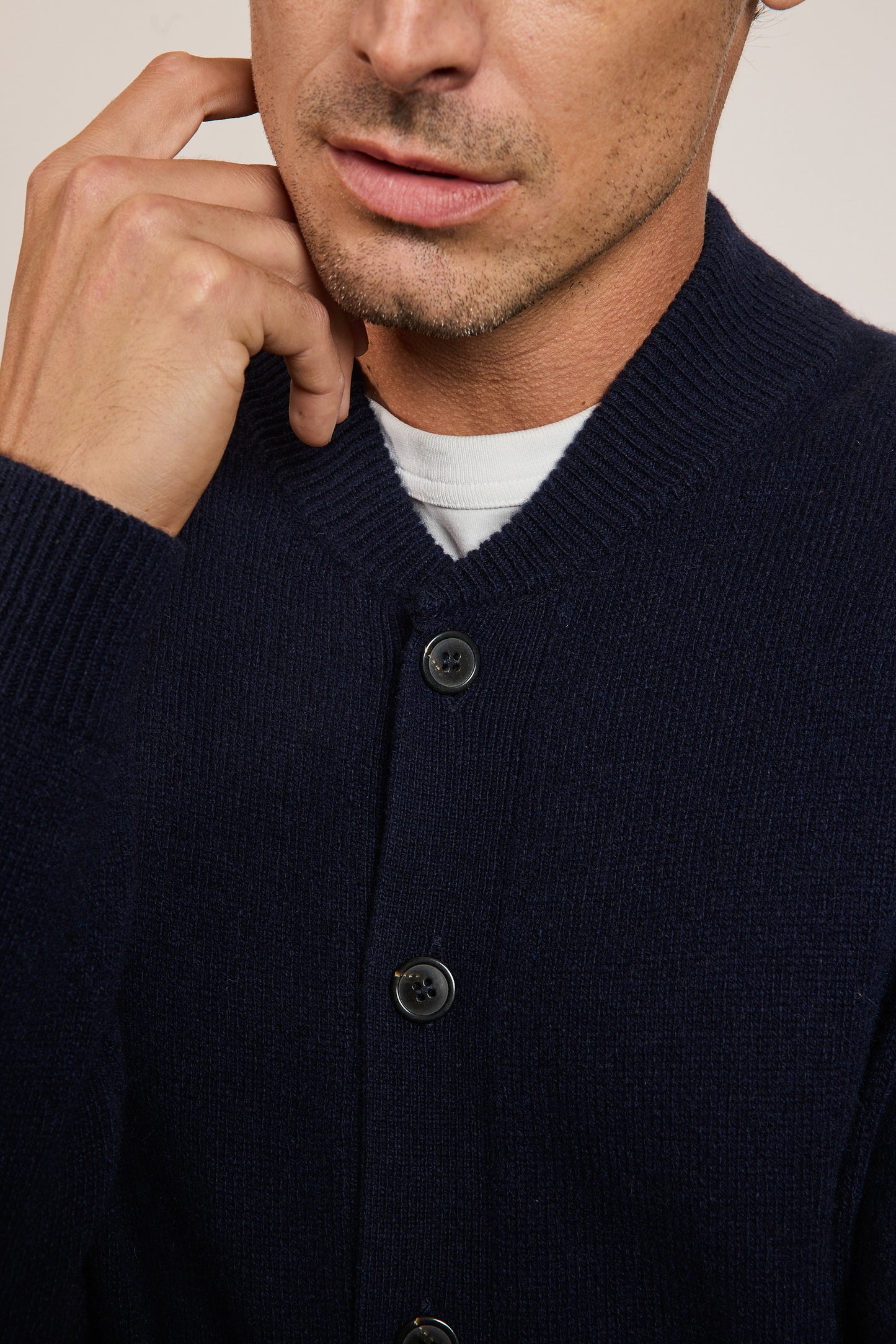 RECYCLED CASHMERE CARDIGAN NAVY